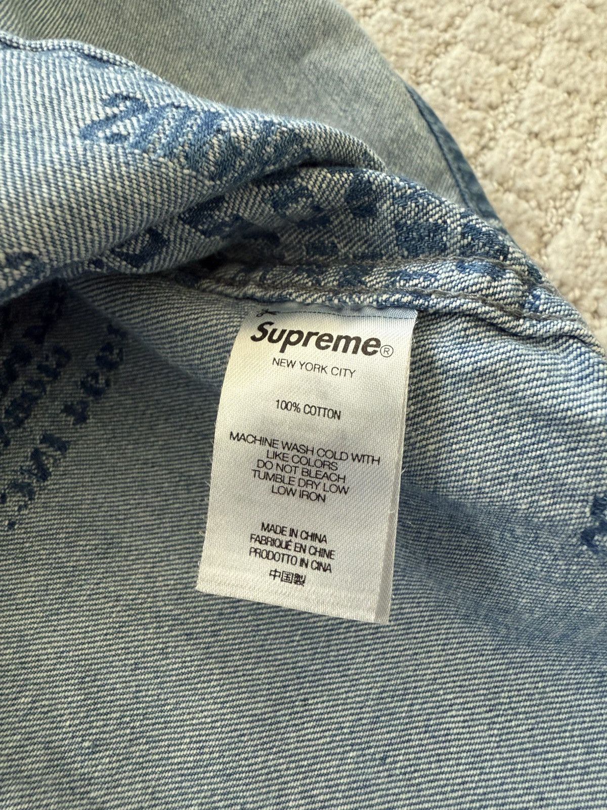Supreme Supreme Trademark Jacquard Denim Shirt Size US L / EU 52-54 / 3 - 8 Thumbnail