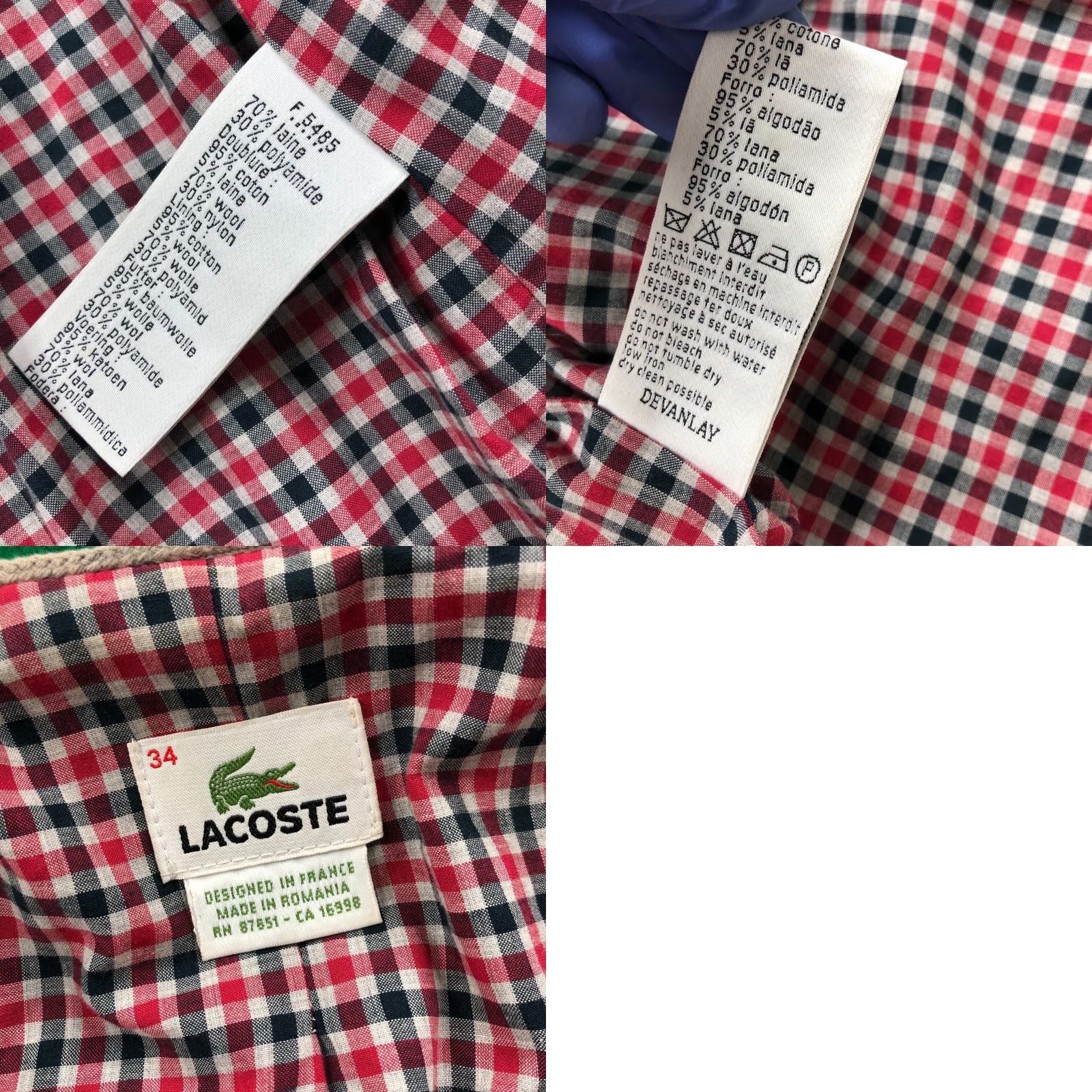 Lacoste Lacoste Blazer Jacket Wool Blend Double Breasted Green XS Women Regular Military/Business/Formal Style Blazer US XS Size XS / US 0-2 / IT 36-38 - 9 Thumbnail