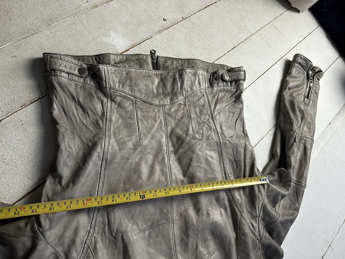 Other 🚨Y2K RICK OWENS TYPE DIRTY SLIM FIT ZIP LEATHER JACKET Size S / US 4 / IT 40 - 17 Thumbnail
