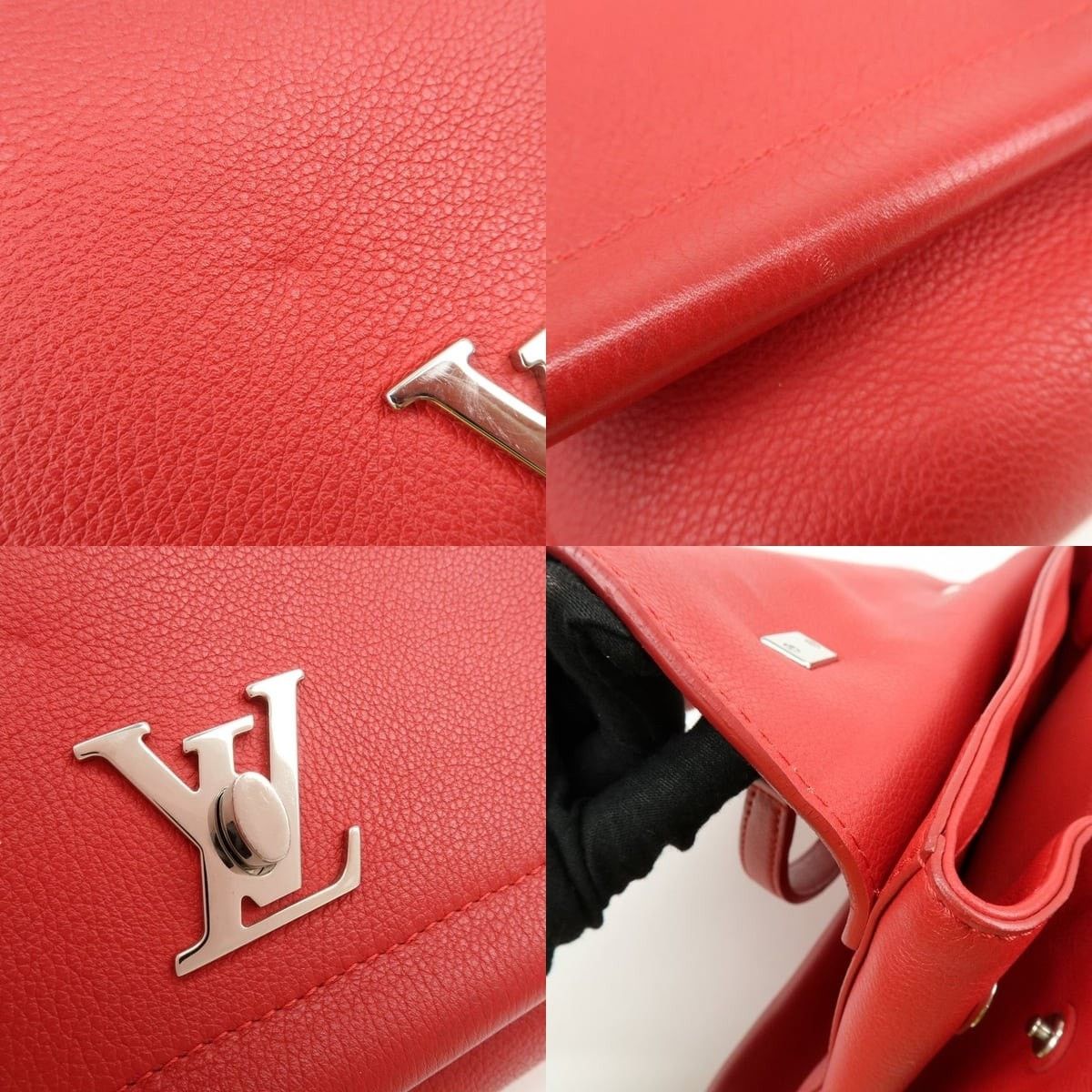 Louis Vuitton Louis Vuitton Lockme II Calfskin Top Handle Bag Red Size ONE SIZE - 6 Thumbnail