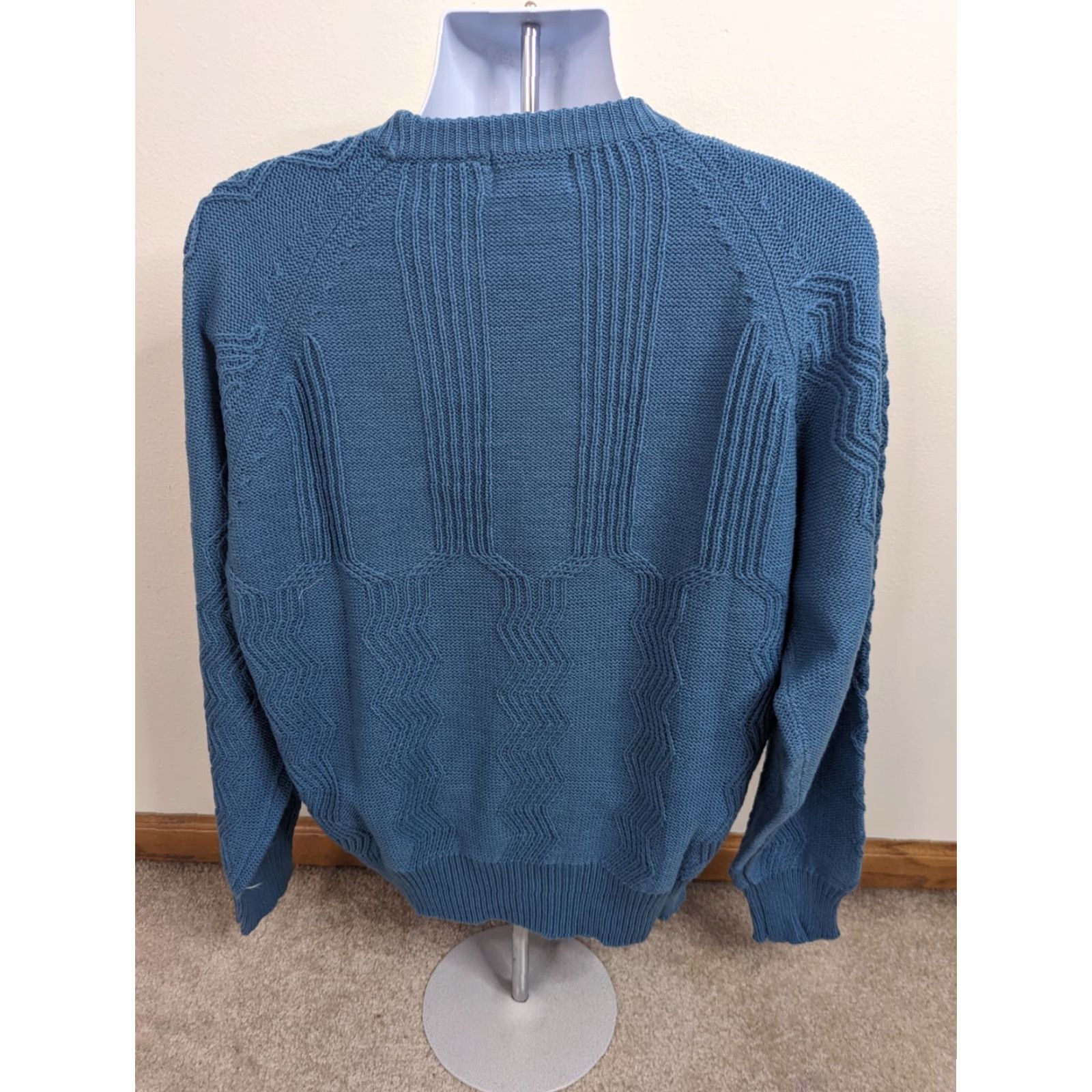 Sears VINTAGE Sears The Mens Store Sweater Pullover Knit Blue Size XL Men Crew Neck Long Sleeve Plaid 80s 90s Grunge Made USA Mens Size US XL / EU 56 / 4 - 3 Thumbnail