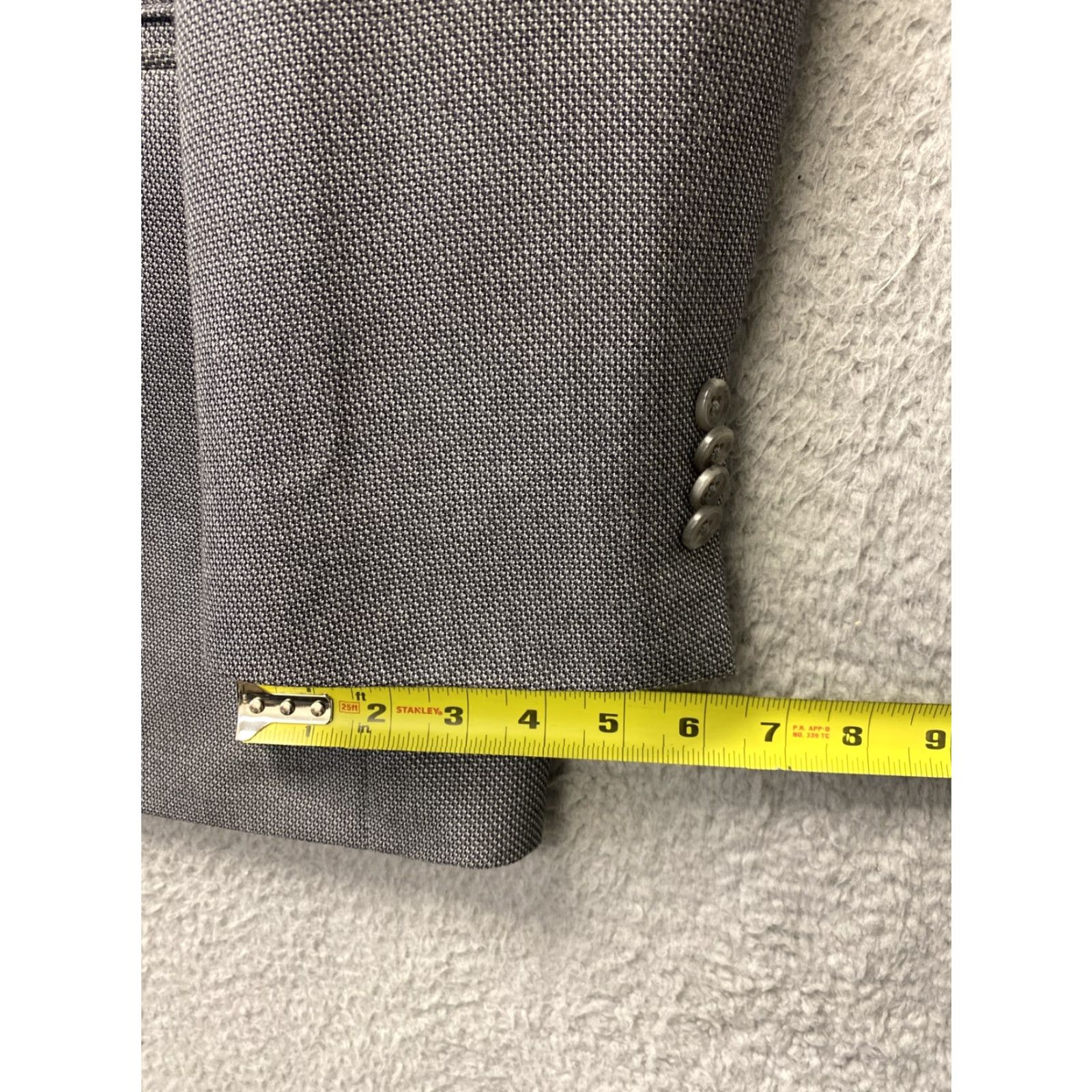 Michael Kors Michael Kors Blazer Mens 2 Button Gray Houndstooth Sport Coat Long 46L Regular Notch Lapel Mens Size 46R - 6 Thumbnail
