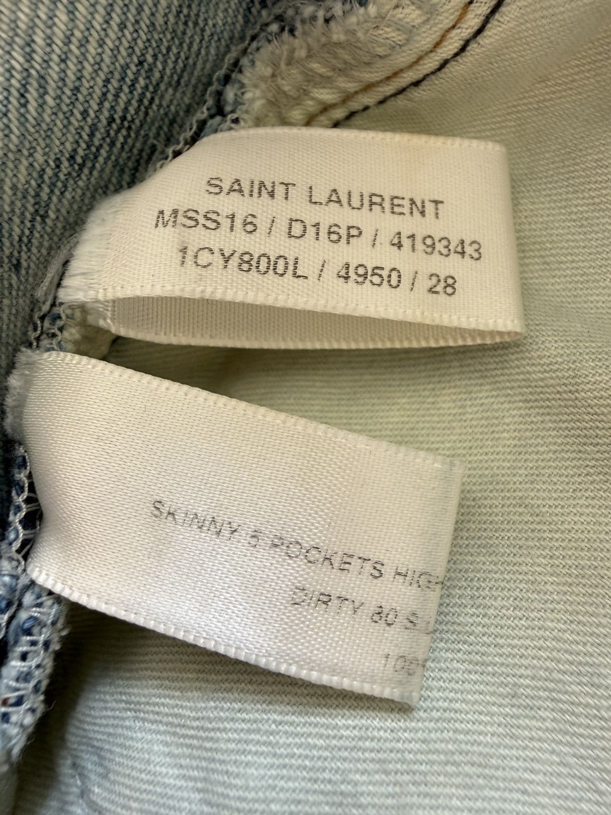 Saint Laurent Paris 1/1 SS16 Saint Laurent knee slit crash hedi jeans 28 sample Size US 28 / EU 44 - 9 Thumbnail