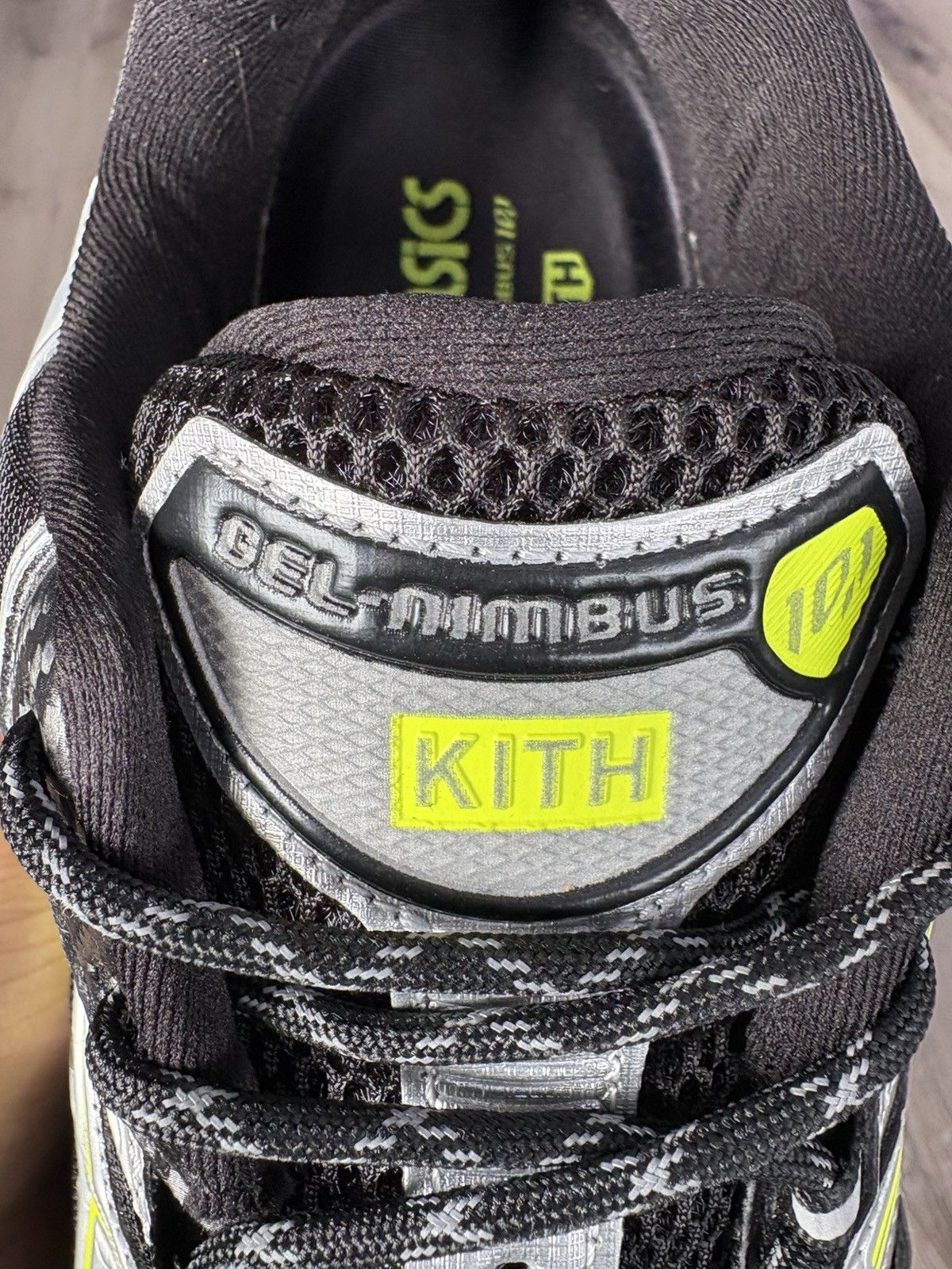 Asics × Kith ASICS Gel-Nimbus x Kith “Black Pure Silver” **PRE-OWNED** Size US 11.5 / EU 44-45 - 6 Thumbnail
