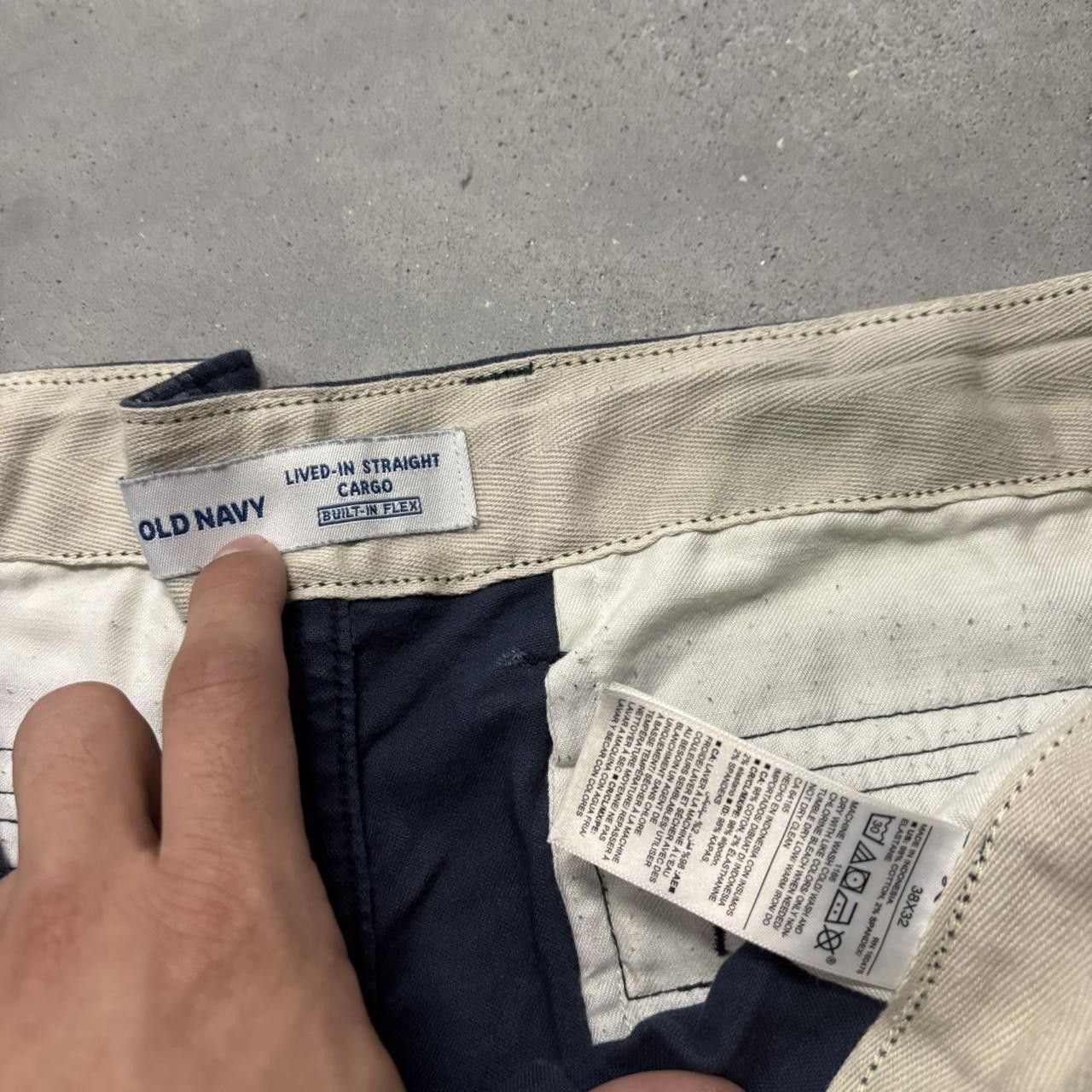 Japanese Brand × Vintage Crazy Vintage Y2K/2000s Navy Blue Streetwear Skater Cargo Pants! Size US 38 / EU 54 - 7 Thumbnail