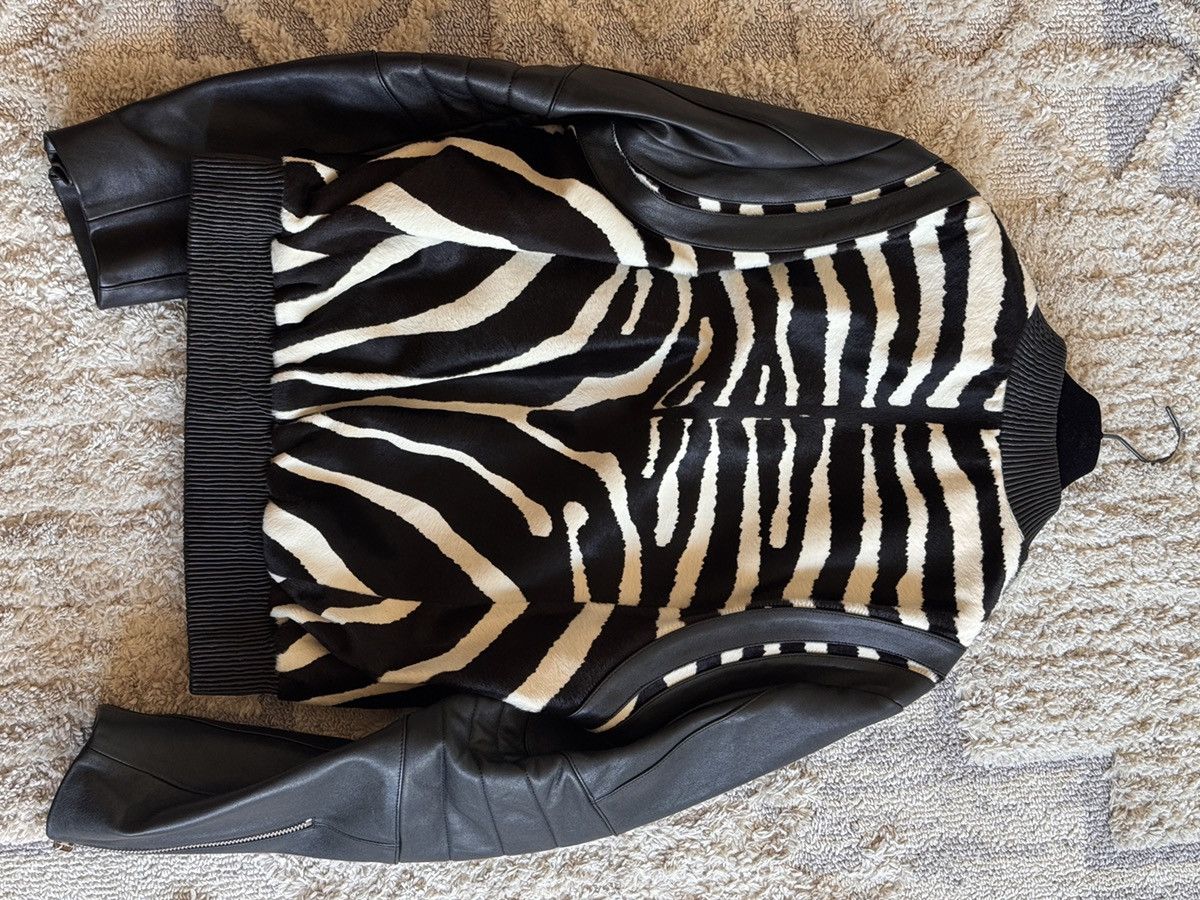 Balmain Lambskin and calf hair Zebra Print Bomber Size US M / EU 48-50 / 2 - 3 Thumbnail