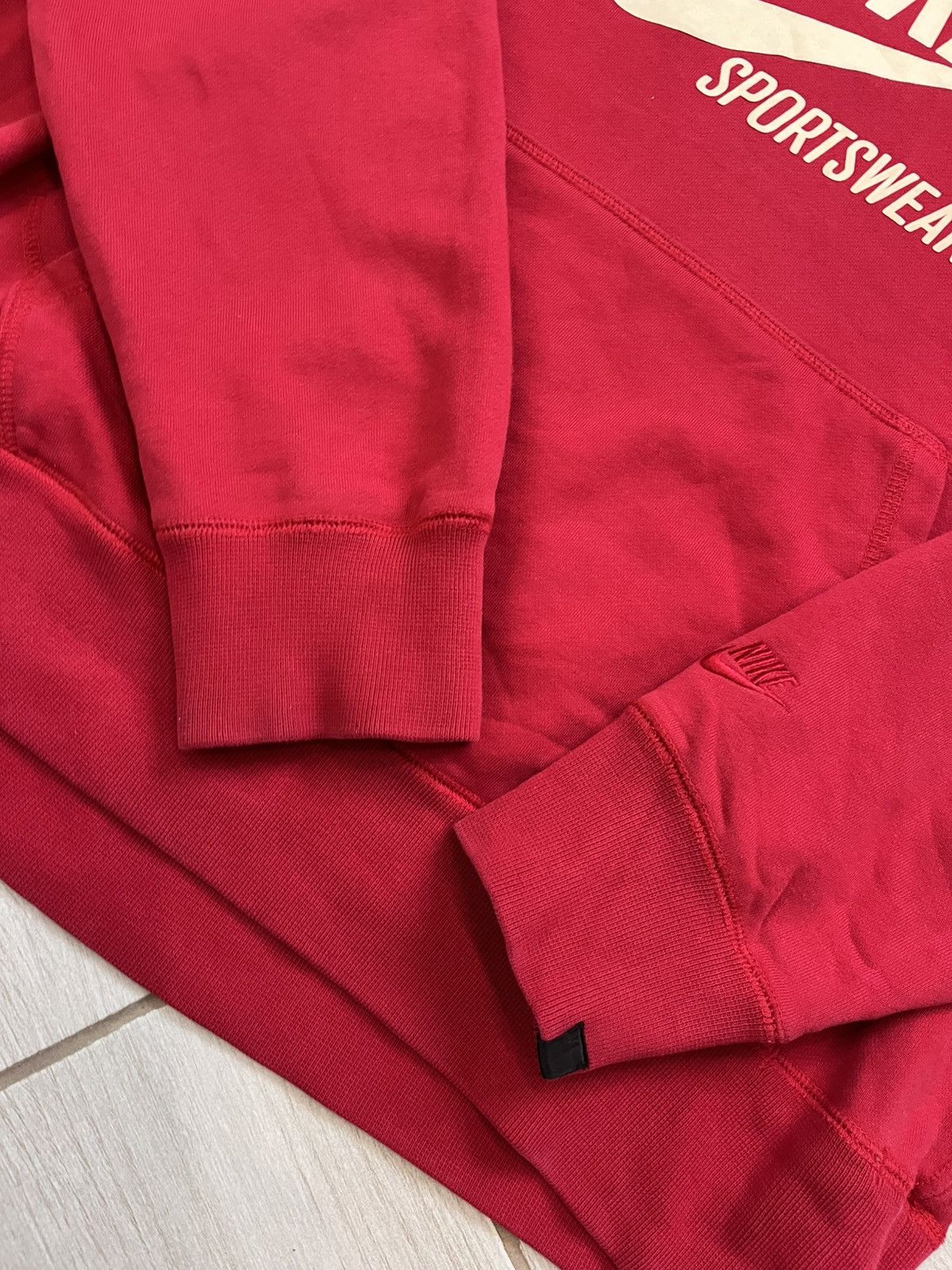 Nike × Vintage Vintage Nike Sportswear Hoodie red blank logo sweatshirt Size US L / EU 52-54 / 3 - 9 Thumbnail