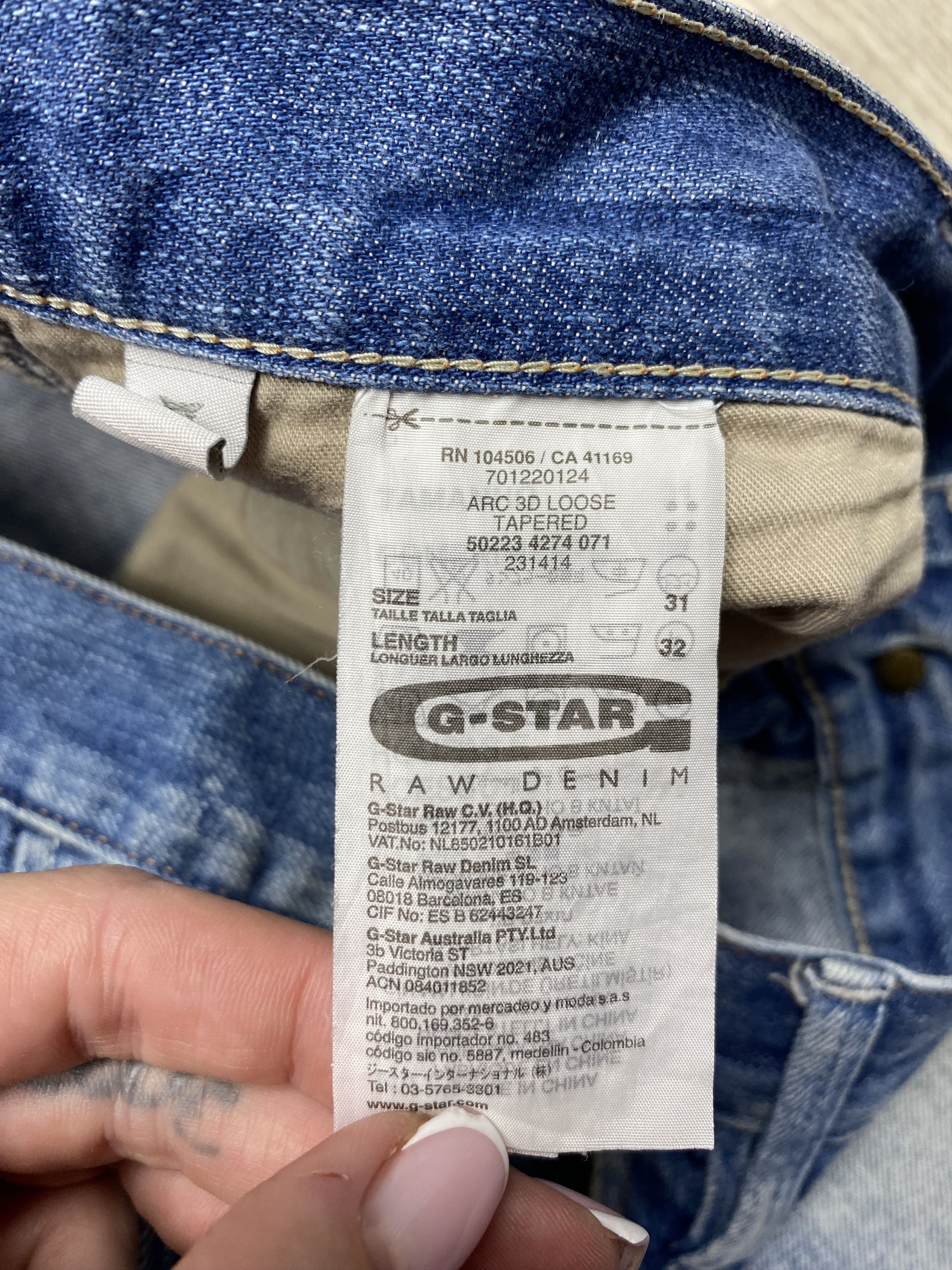 G-Star G Star Raw Vintage Mens Arc Denim Pants Jeans Gstar Y2K Size US 31 - 8 Thumbnail