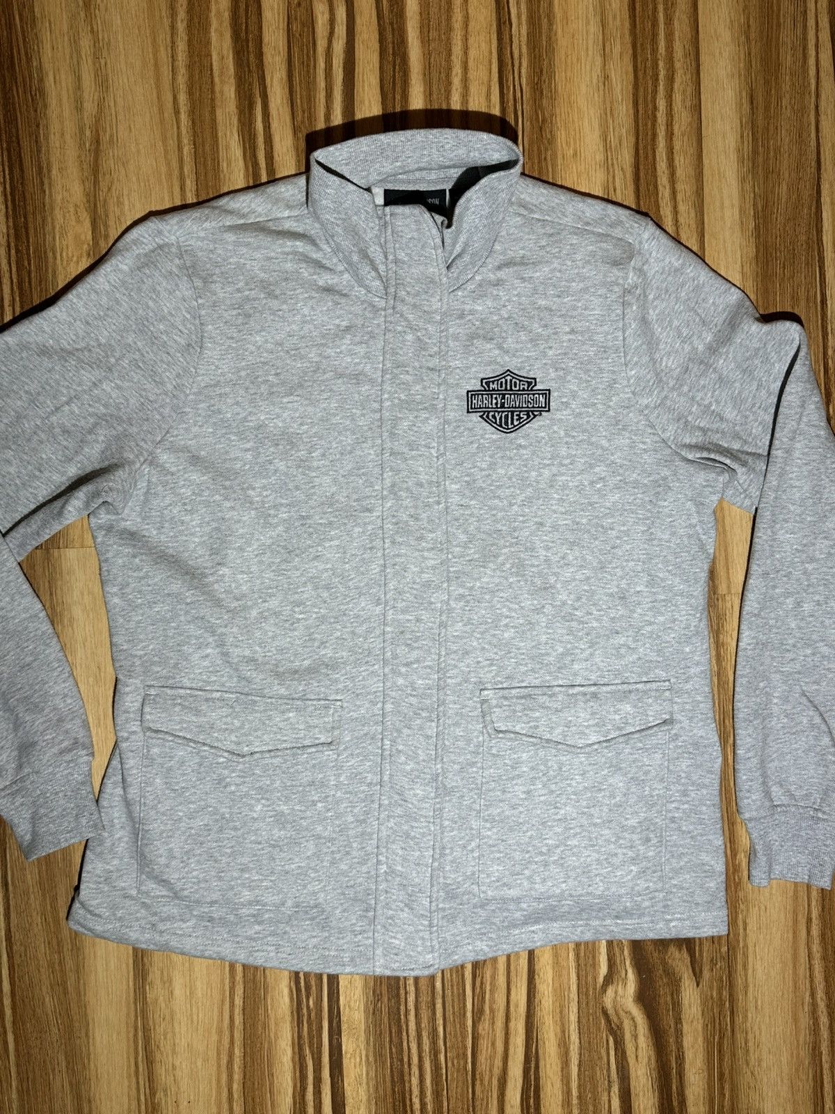 Harley Davidson Harley-Davidson Milwaukee M.C Club Light Gray Zip-Up Jacket Size XL / US 12-14 / IT 48-50 - 3 Thumbnail