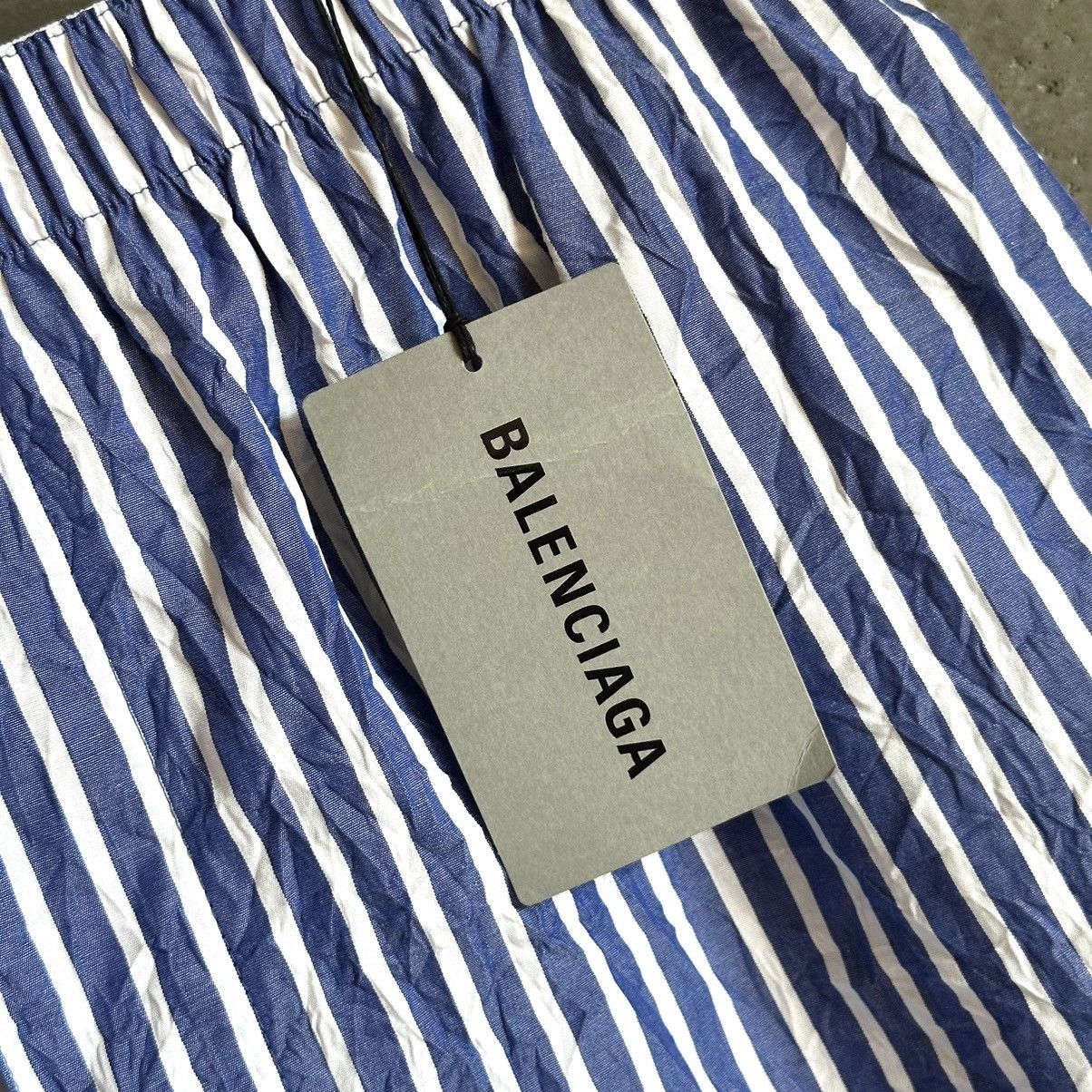 Balenciaga Crinkled Striped Poplin Boxer Shorts Size US 30 / EU 46 - 5 Thumbnail
