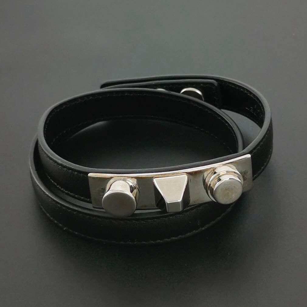 Saint Laurent Paris Saint Laurent Leather Metal Decor Bracelet Size ONE SIZE - 1 Thumbnail