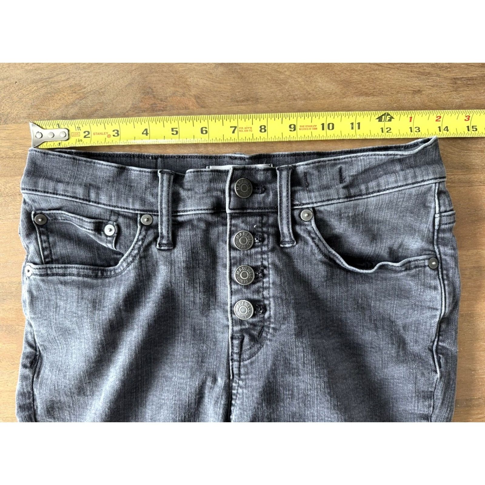 Madewell Madewell Jeans Womens 26 Bootcut Denim Cal i Demi-Boot Black Rise Mid 8.5-10.5 5-Pocket Logo Comfort Stretch Baggy Casual Regular Shirt? Size 26" / US 2 / IT 38 - 6 Thumbnail
