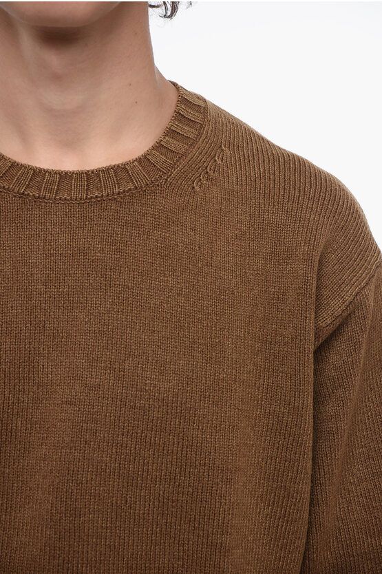 Jil Sander o1y1124 Cashmere Blend Crew-Neck Sweater in Brown Size US M / EU 48-50 / 2 - 4 Thumbnail