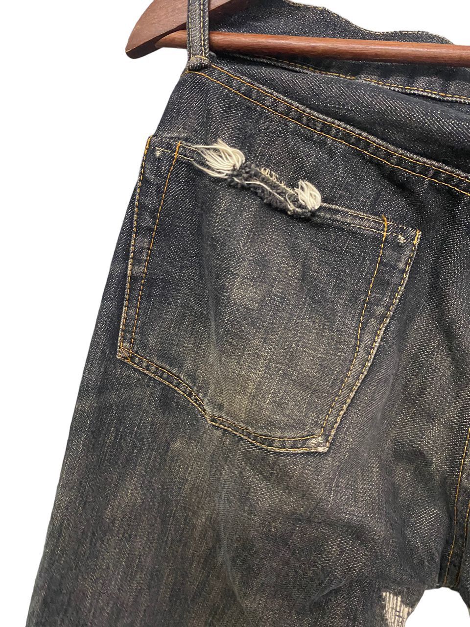 45rpm 💥BEST OFFER💥VINTAGE 45 RPM DISTRESSED DENIM JEANS Size US 28 / EU 44 - 4 Thumbnail