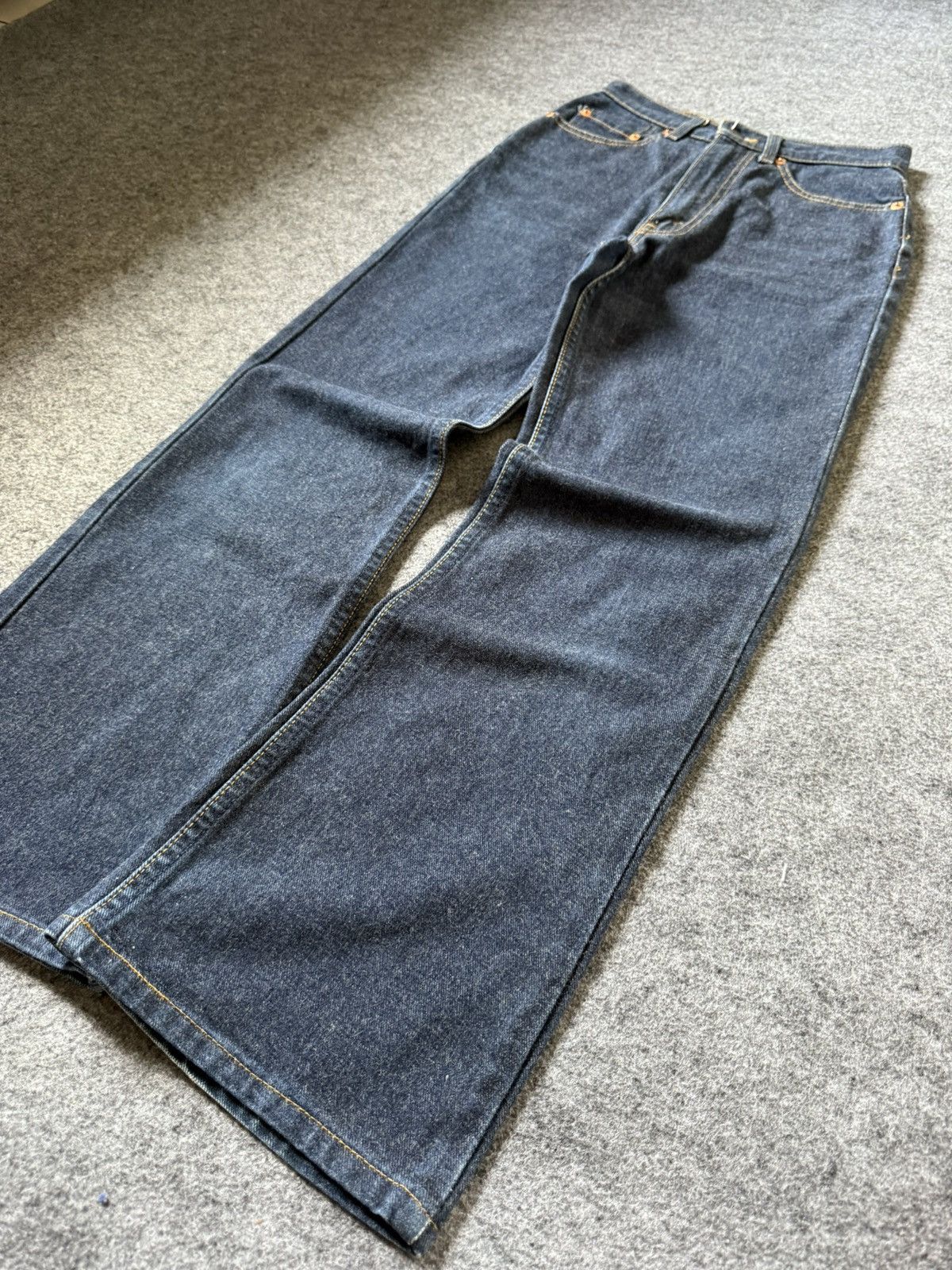 Levi's × Vintage Vintage Levis 517 Indigo Raw Flare Bootcut Jeans Size US 27 - 11 Thumbnail
