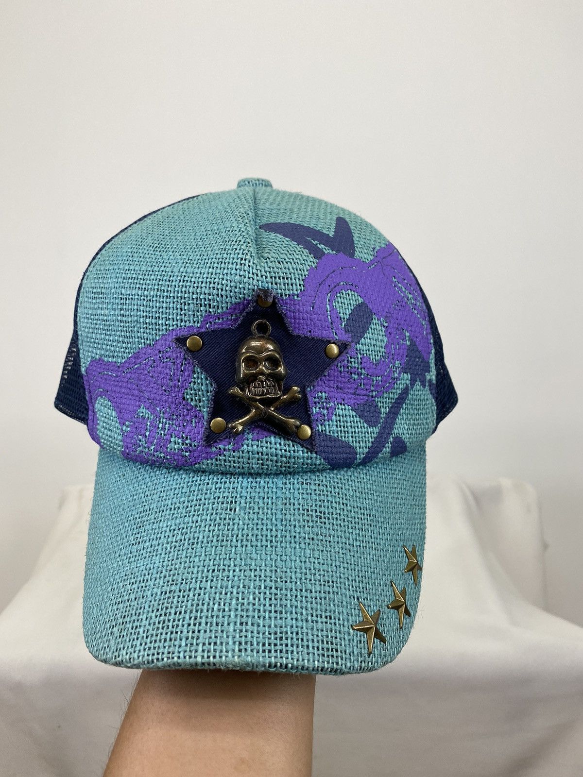 Punk Skull Studded Trucker Cap