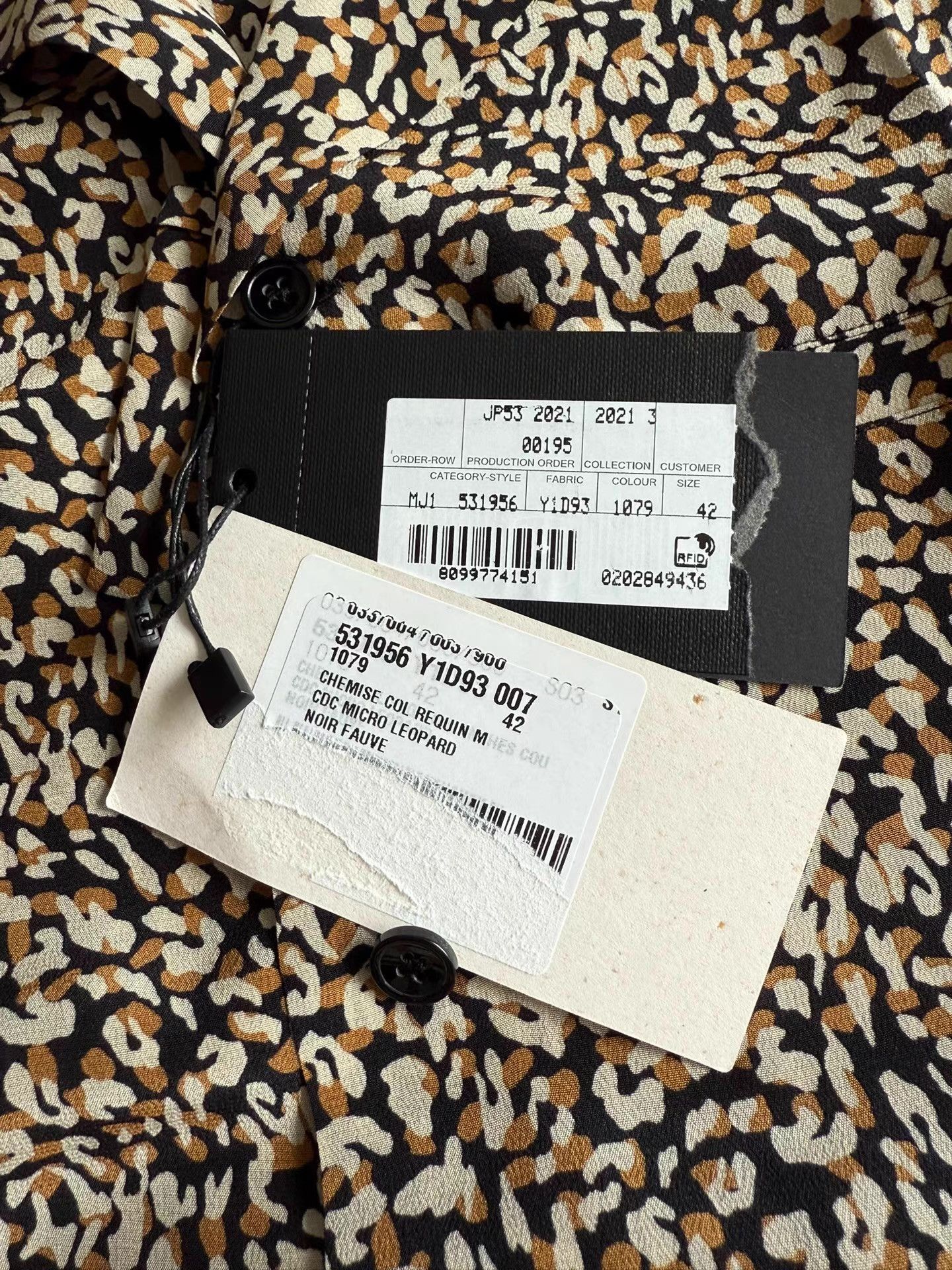 Saint Laurent Paris Saint Laurent Leopard Print Mulberry Silk Shirt Ｑ23 Size US M / EU 48-50 / 2 - 3 Thumbnail