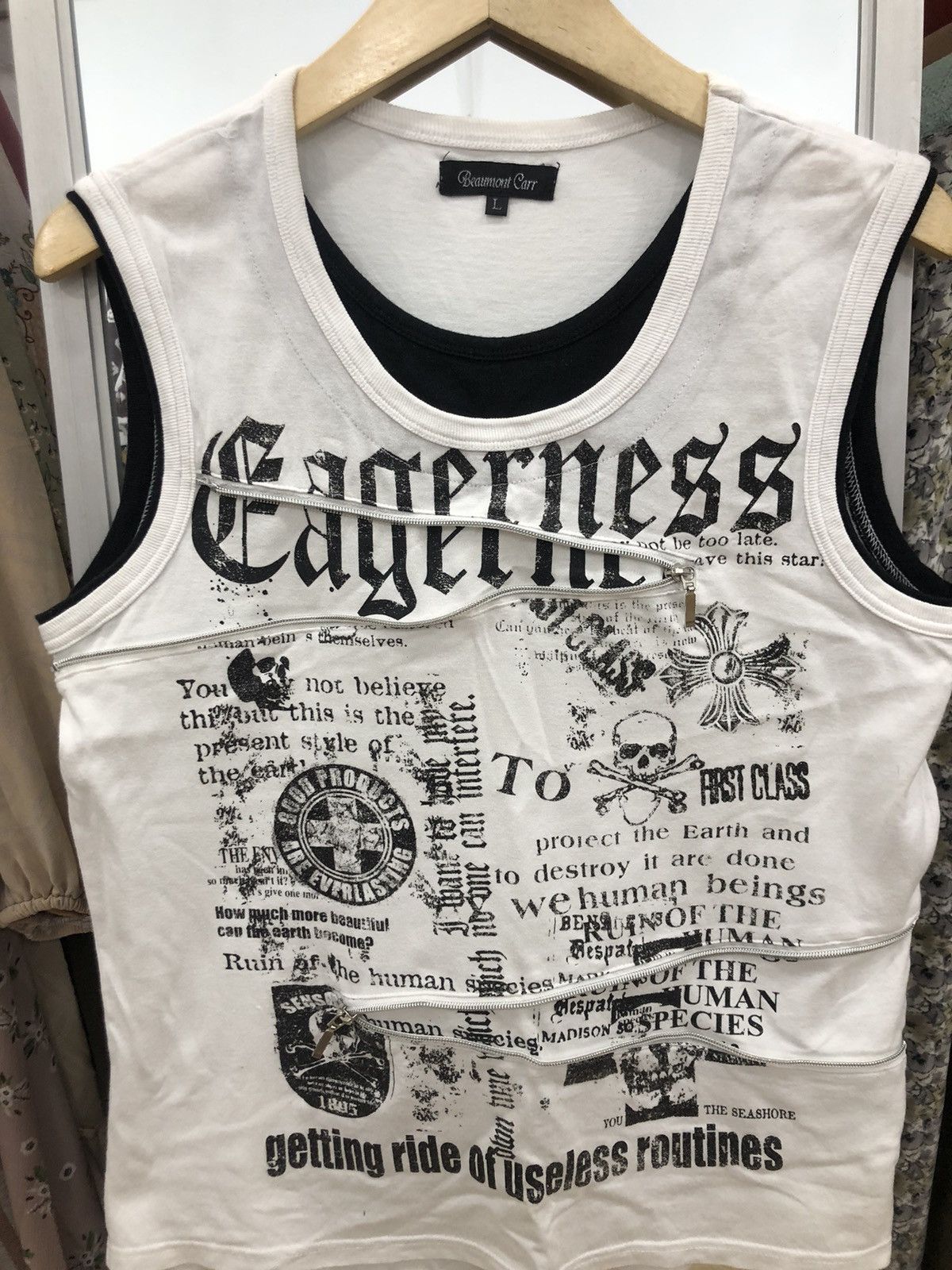14th Addiction × Beauty Beast × Japanese Brand Beaumont Carr Poem Bondage Zipper Double layer Size US L / EU 52-54 / 3 - 2 Thumbnail