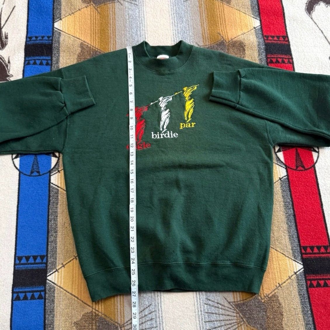 Fruit Of The Loom VINTAGE 90s Golf Embroidered Crewneck Sweatshirt Mens Large Green Golfing Par Birdie Fiber of the Loom Brand Sweatshirt Size US L / EU 52-54 / 3 - 6 Thumbnail