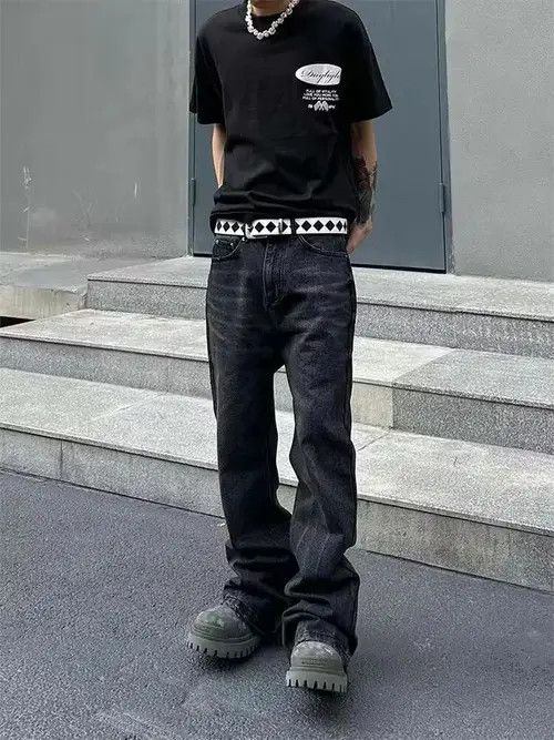 Japanese Brand punk grunge fade skate flared jeans Size US 32 / EU 48 - 2 Thumbnail