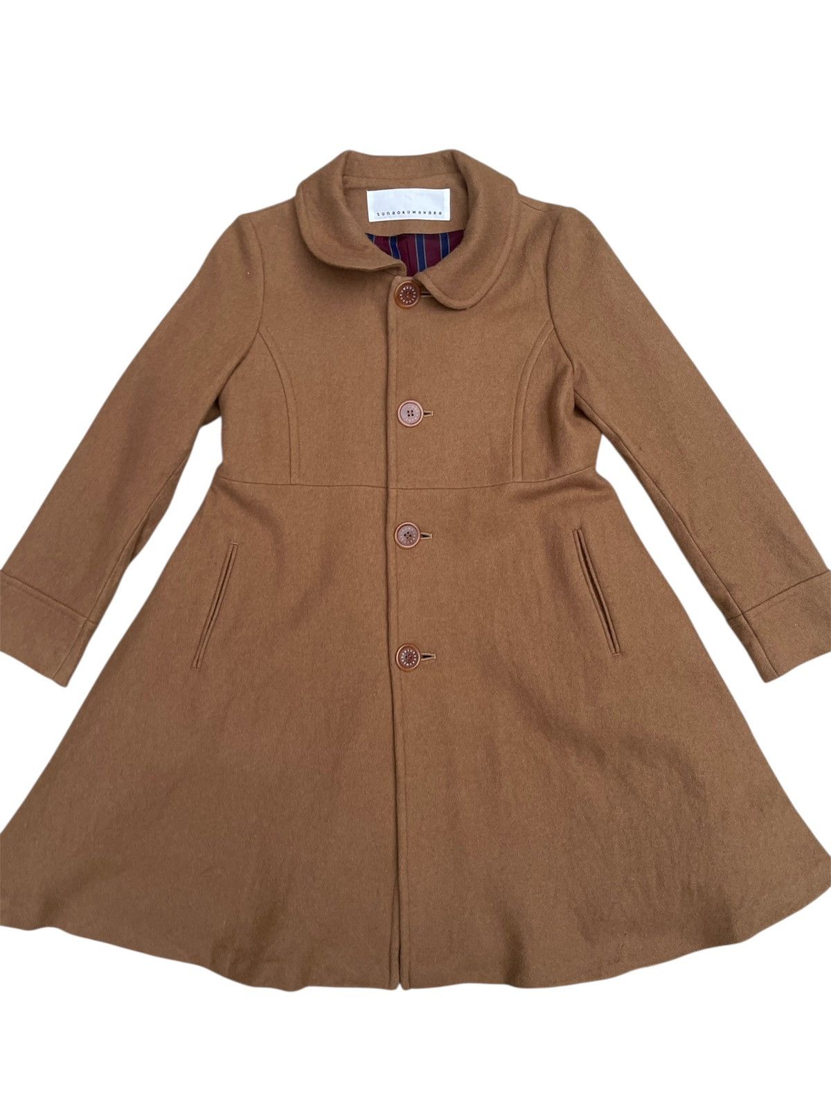 Designer × Issey Miyake × Sunao Kuwahara Rare Sunaokuwahara Brown Flared Coat – Japanese Avant-Garde Size M / US 6-8 / IT 42-44 - 1 Thumbnail