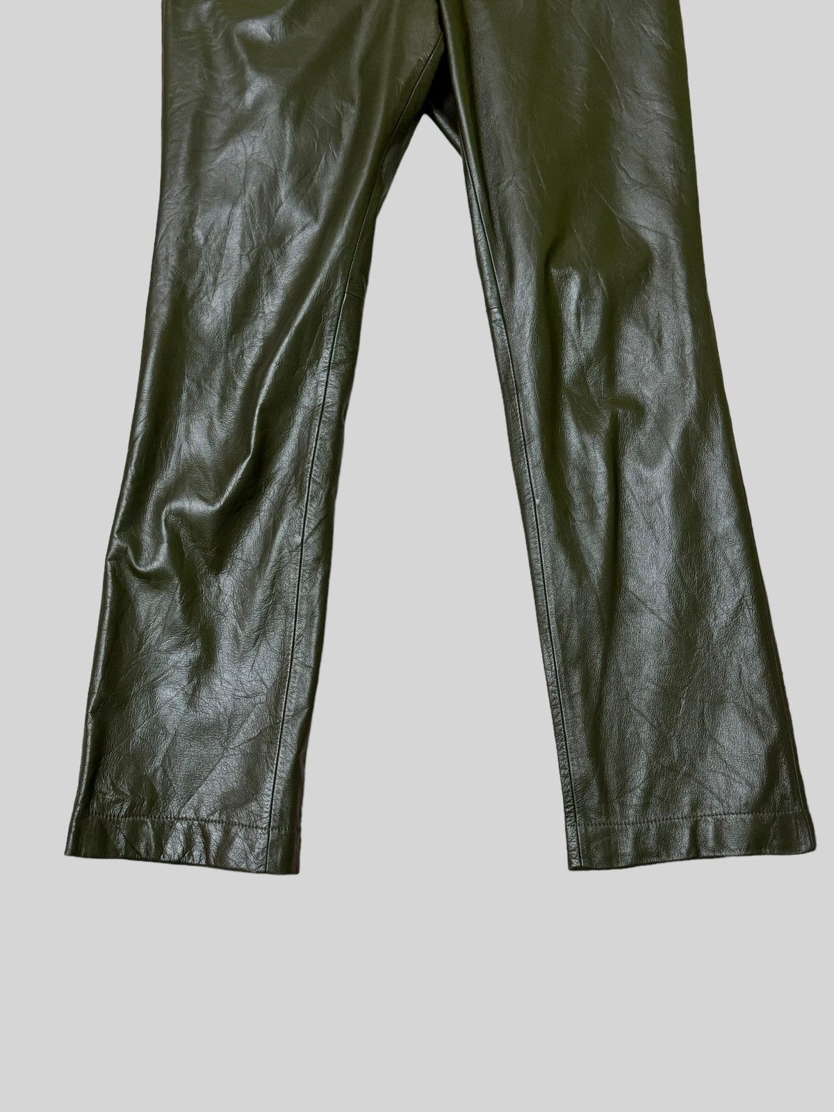 Japanese Brand × Vintage Japan Fashion Jpg Style PVC Leather Dark Green Pants Size US 26 / EU 42 - 6 Thumbnail