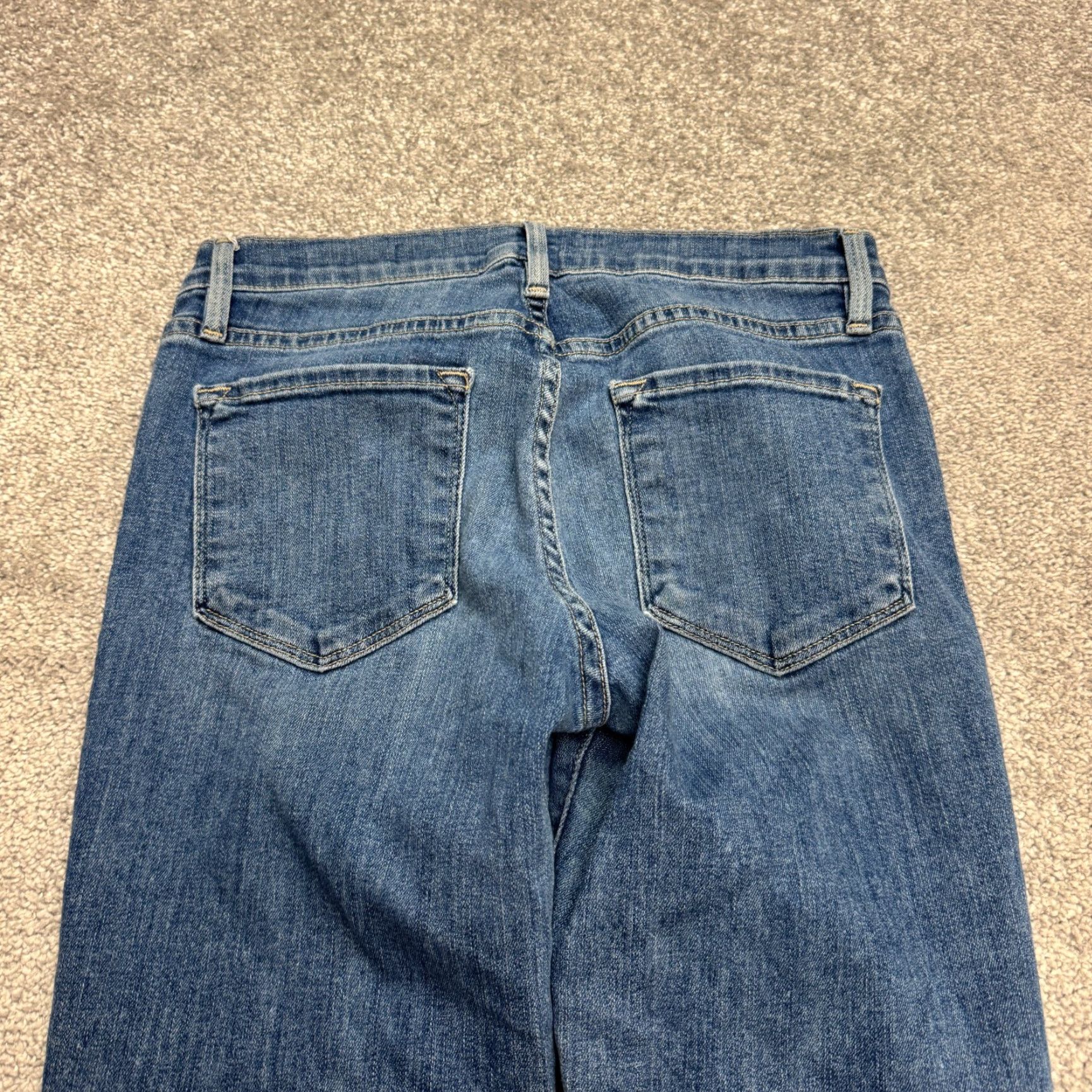 Madewell VINTAGE Frame Le Skinny De Jeanne Crop Denim Jeans Womens 27 Blue Mid Rise Medium Wash Size 27" / US 4 / IT 40 - 3 Thumbnail