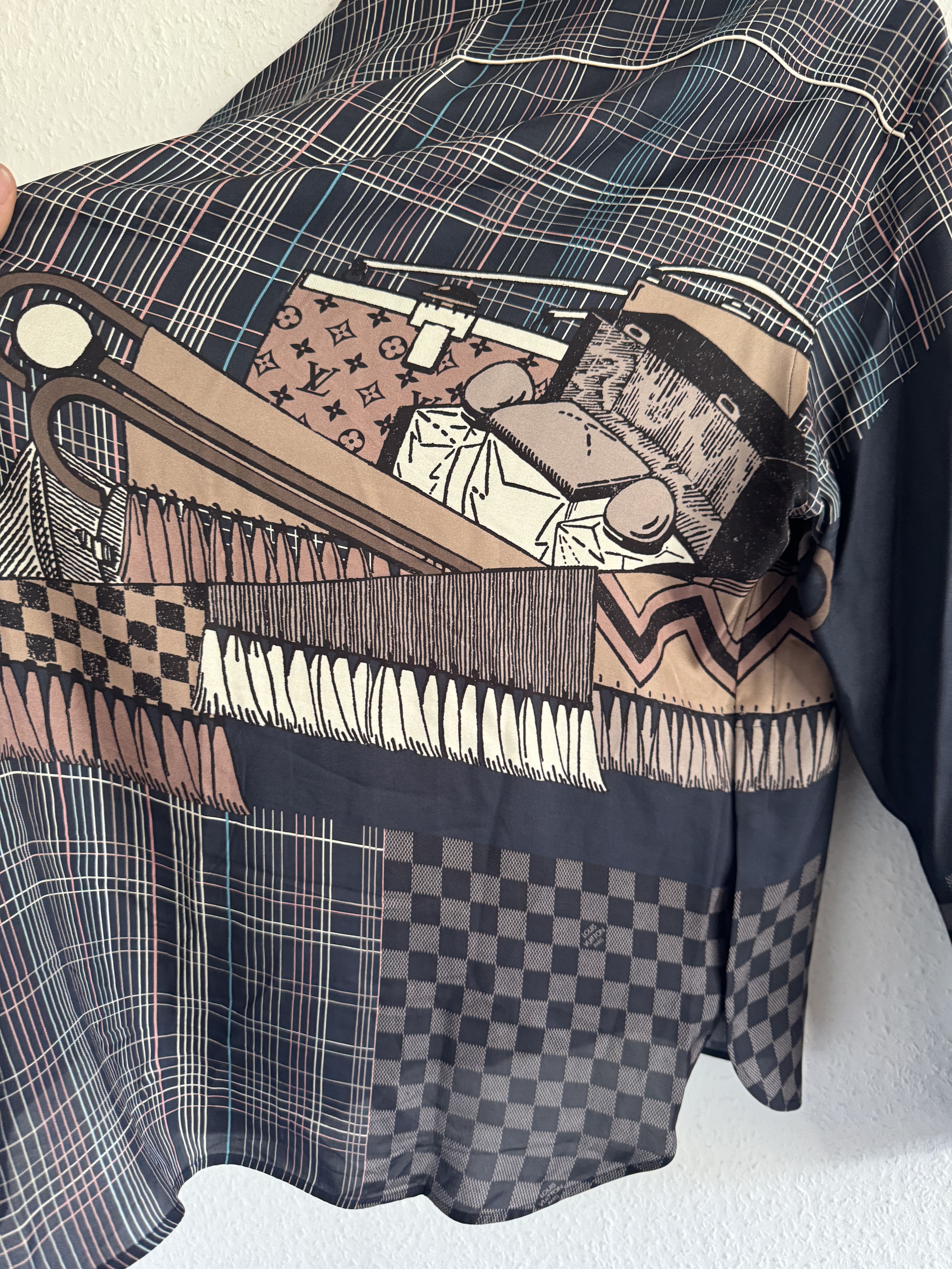 Louis Vuitton Prêt-à-Partir Silk Pyjama Shirt Size US L / EU 52-54 / 3 - 9 Thumbnail