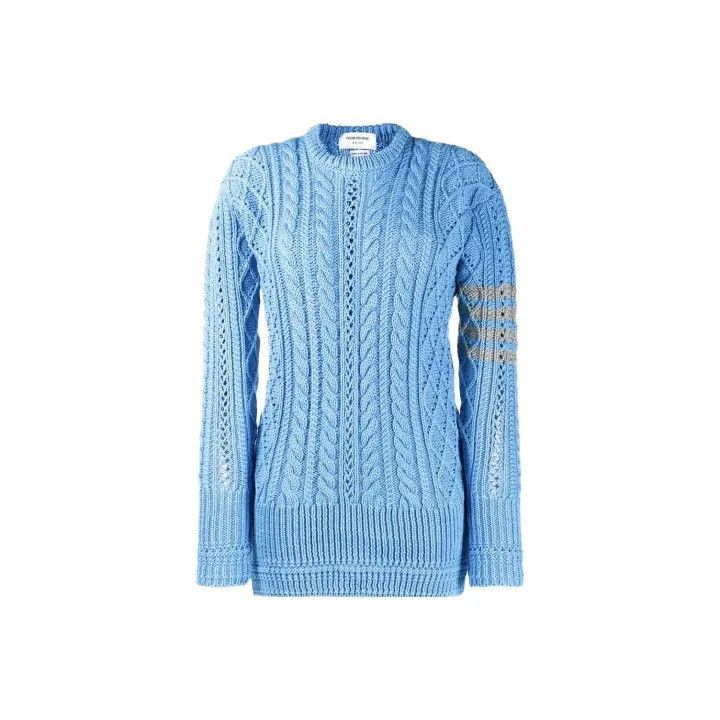 Thom Browne Thom Browne Blue Striped Long Sleeve Sweater -2507 Size M / US 6-8 / IT 42-44 - 7 Thumbnail