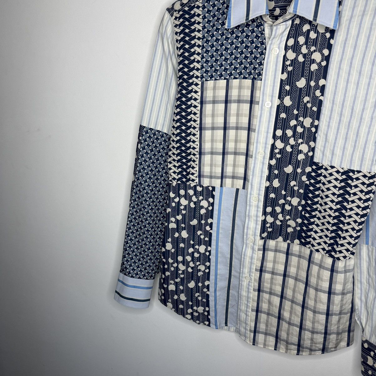 Burberry Burberry Runaway Patchowrk Button Up Shirt Blue Print Size US S / EU 44-46 / 1 - 2 Thumbnail