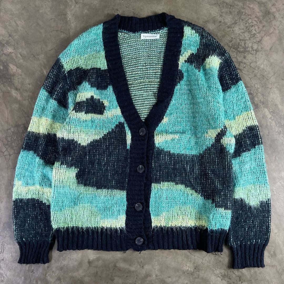 Aran Isles Knitwear × Vintage VIGORSUNSHINE Mohair Cardigan Size US M / EU 48-50 / 2 - 2 Thumbnail