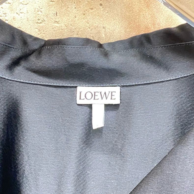Loewe LOEWE Black pocket embroidered logo silk shirt Size XS / US 0-2 / IT 36-38 - 4 Thumbnail