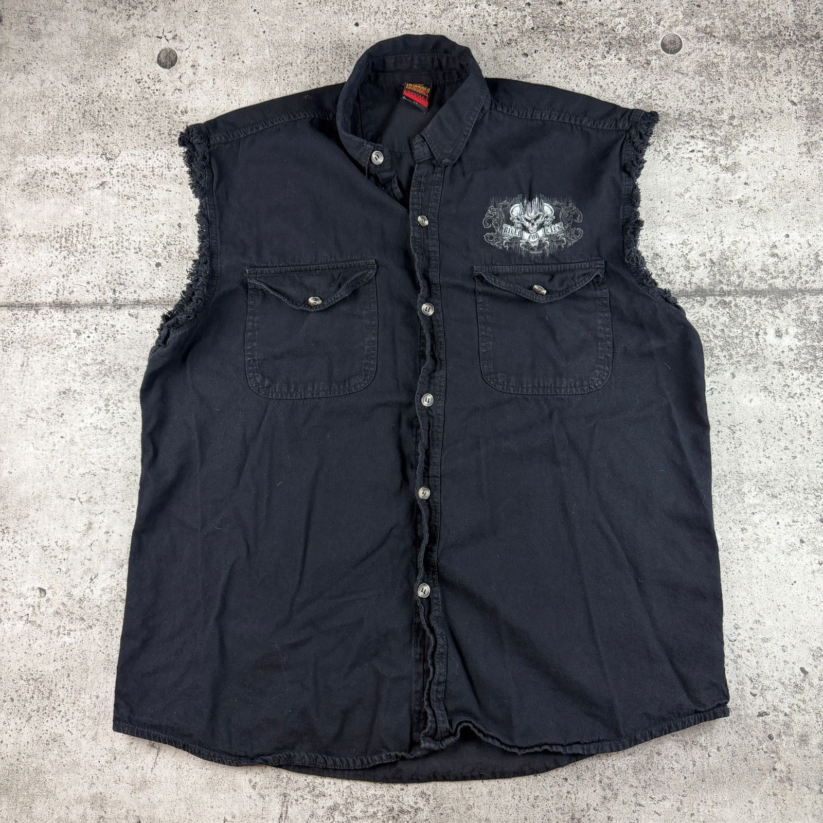Vintage Y2K Biker Vest Skulls & Wings Y2K Tribal Design Size XL Size US XL / EU 56 / 4 - 2 Thumbnail