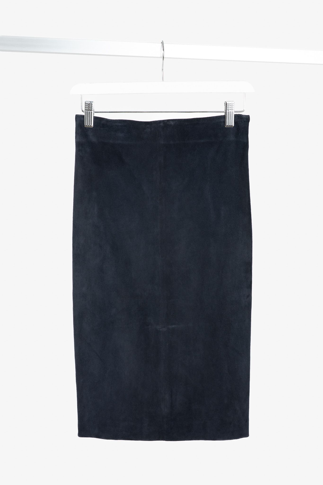 Brunello Cucinelli AW/16 Navy Suede Pencil Skirt