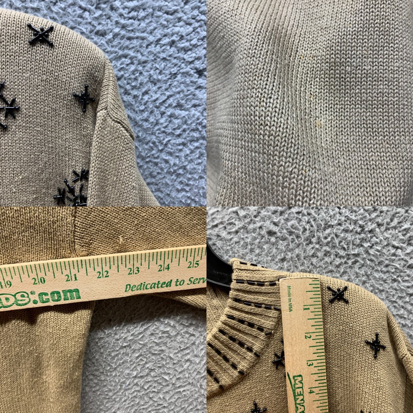 Orvis VINTAGE Orvis Sweater Womens Large Brown Cotton Ramie Knit Sequins Ladies Size L / US 10 / IT 46 - 8 Thumbnail