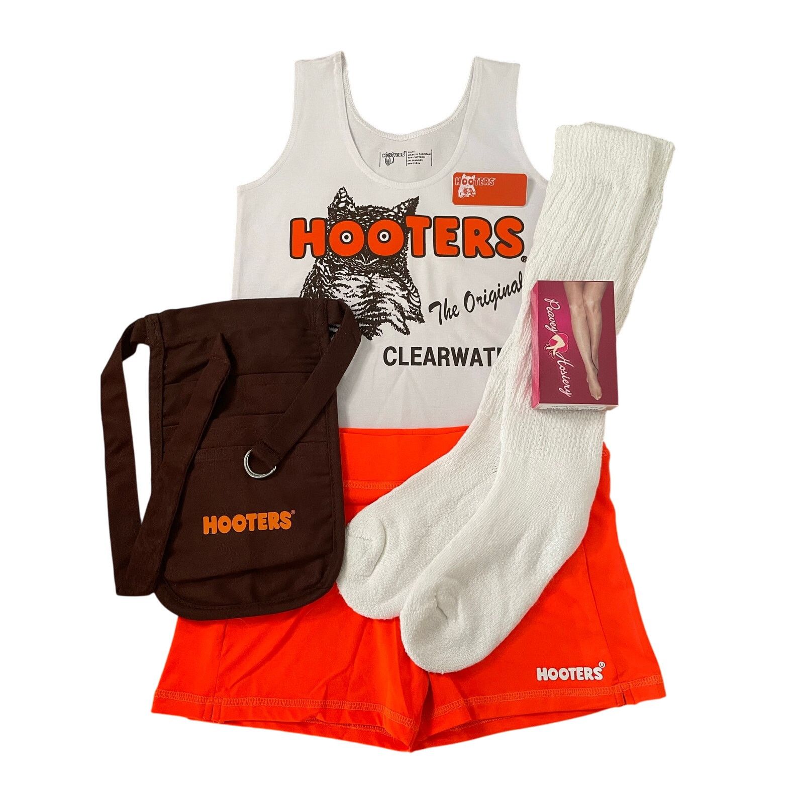Other New Hooters Uniform Tank Shorts Pouch Tag Socks hose Sm/Med Size S / US 4 / IT 40 - 3 Thumbnail