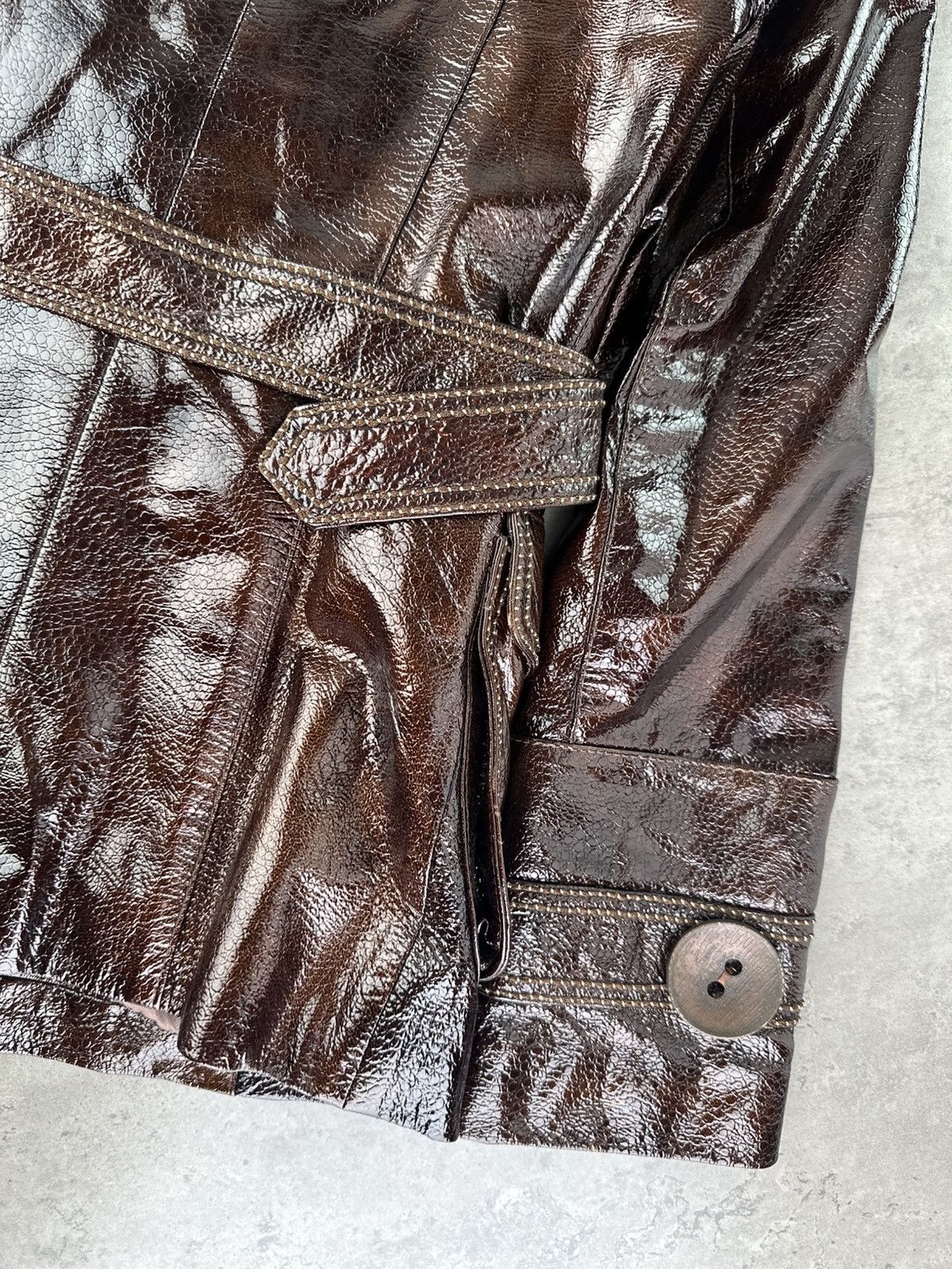 Japanese Brand Vintage Faux Patent Leather Jacket Size S / US 4 / IT 40 - 11 Thumbnail