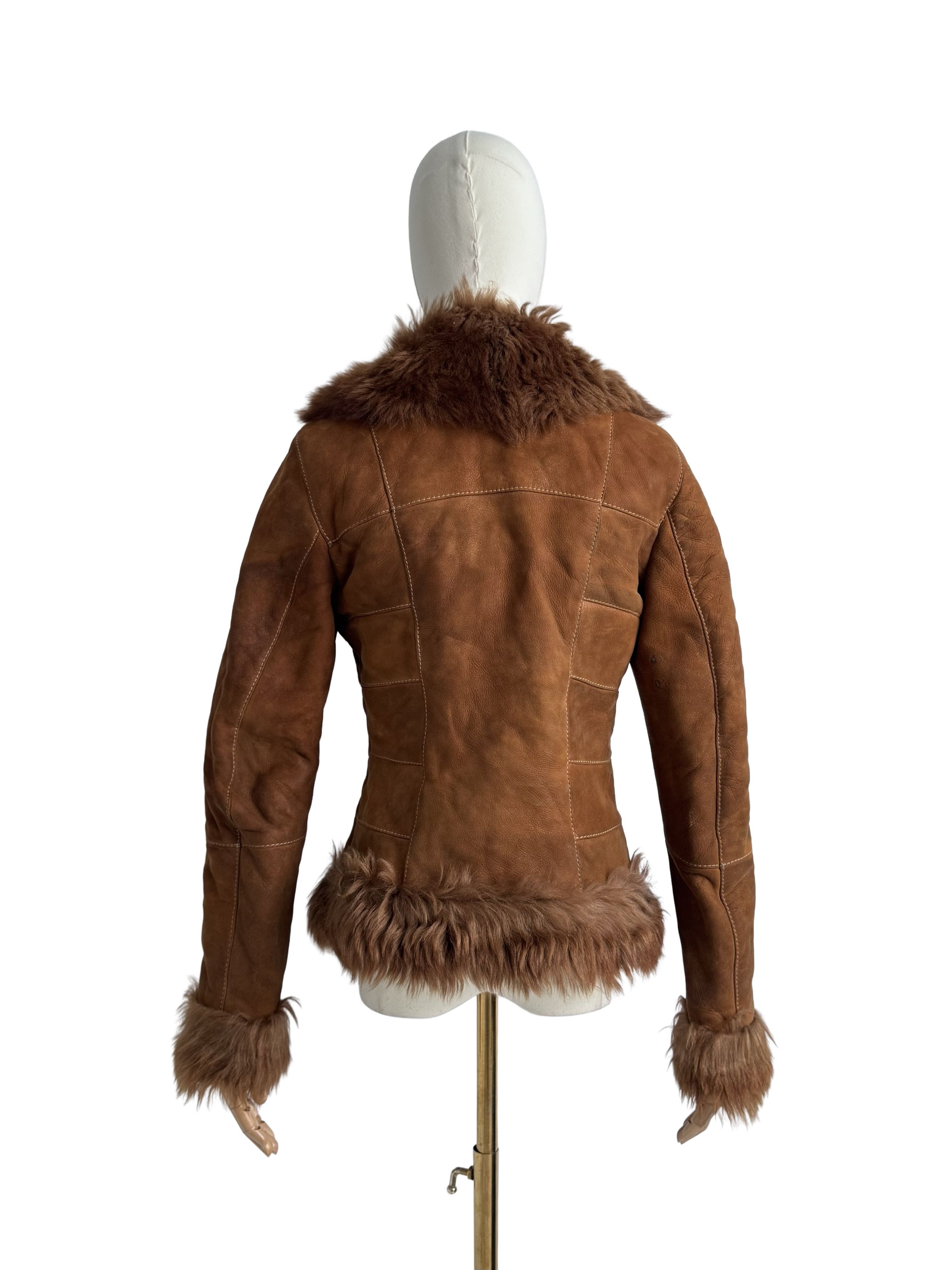 Vintage Vintage Real Shearling Cropped Jacket Size S / US 4 / IT 40 - 4 Thumbnail
