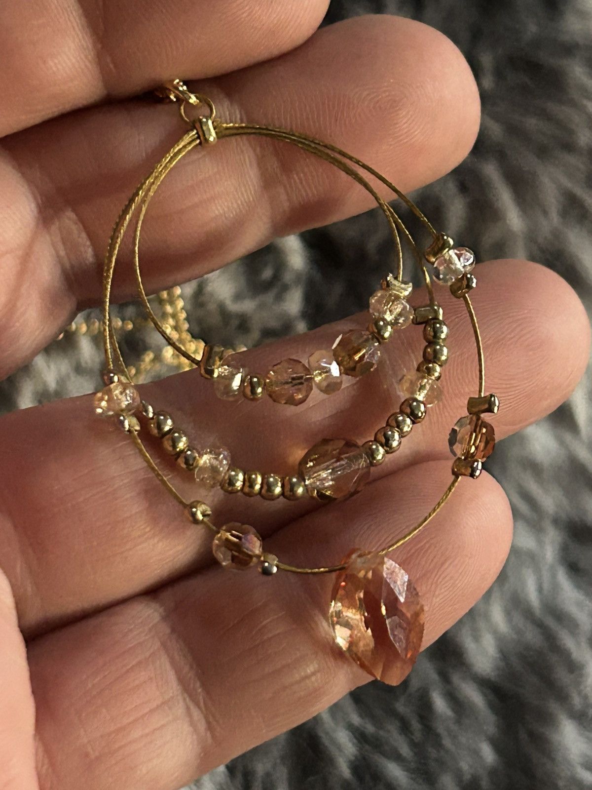Handmade Handcrafted elegant layered wired citrine crystal necklace Size ONE SIZE - 7 Thumbnail