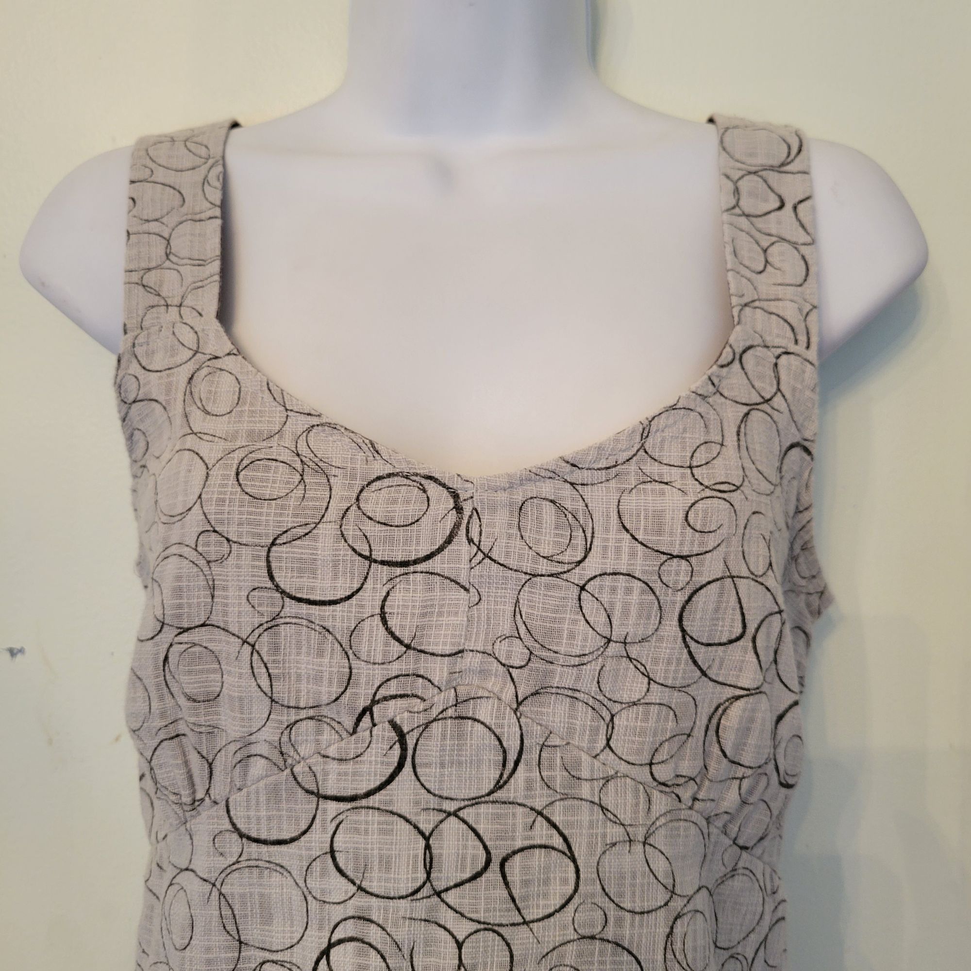 KAVU Kavu M Sleeveless Top Gray Black Circle Pattern Cotton Jumpe Size M / US 6-8 / IT 42-44 - 2 Thumbnail