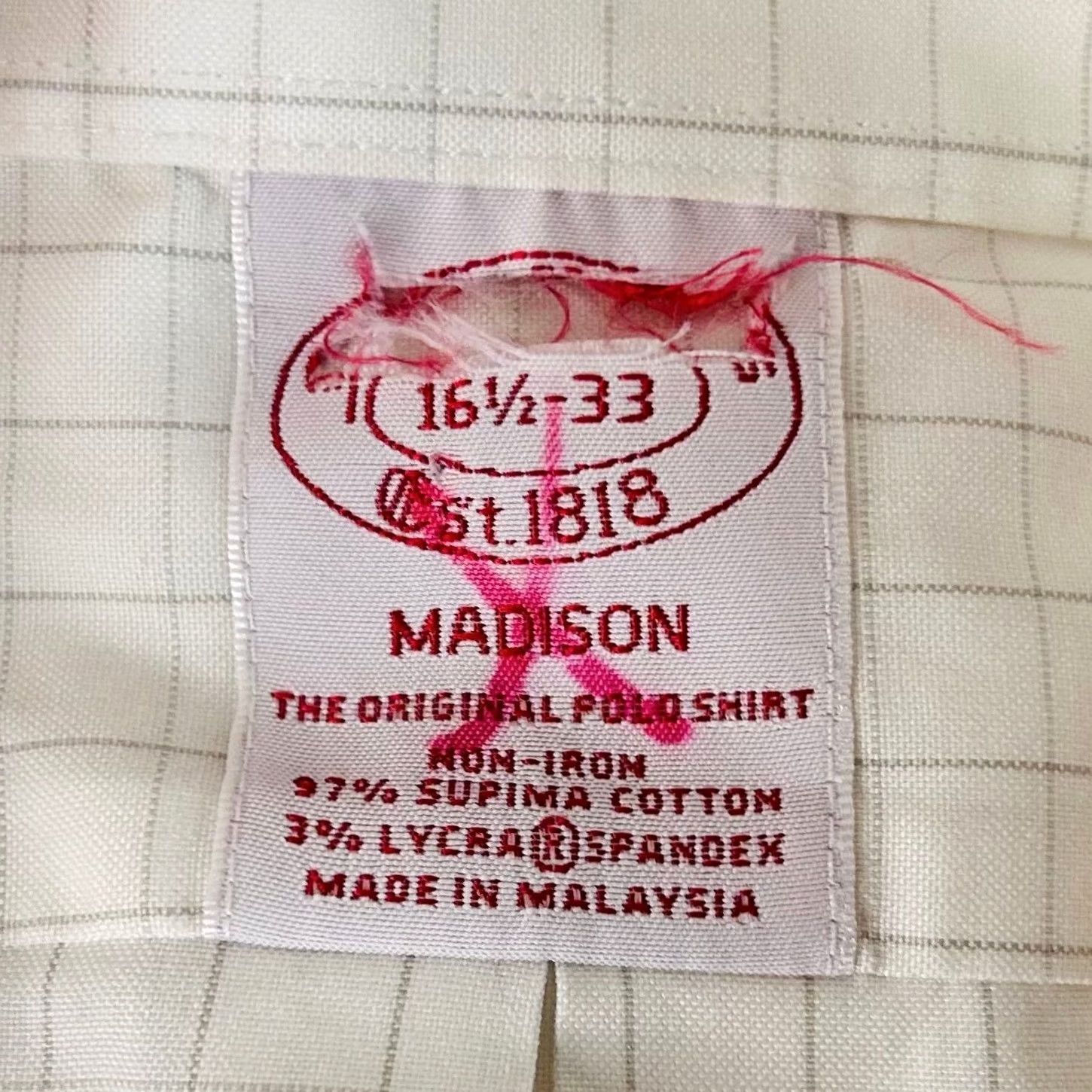 Brooks Brothers Brooks Brothers Madison Button Down Shirt White Windowpane Cotton Blend Mens 16.5 33 Size US XL / EU 56 / 4 - 3 Thumbnail