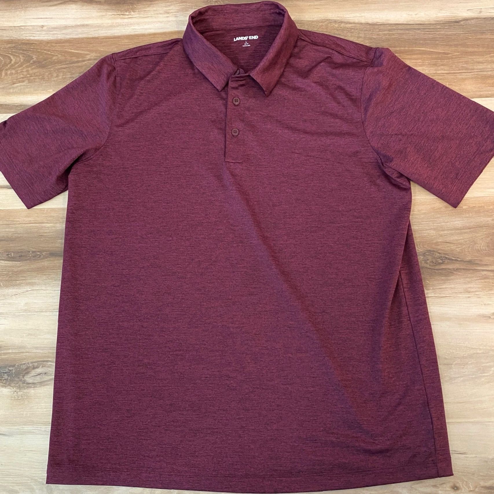 Lands' End Lands' End Polo Shirt Mens L Burgundy Short Sleeve Performance/Activity: Walking, Tennis, Golf, School, Hiking Size US L / EU 52-54 / 3 - 2 Thumbnail
