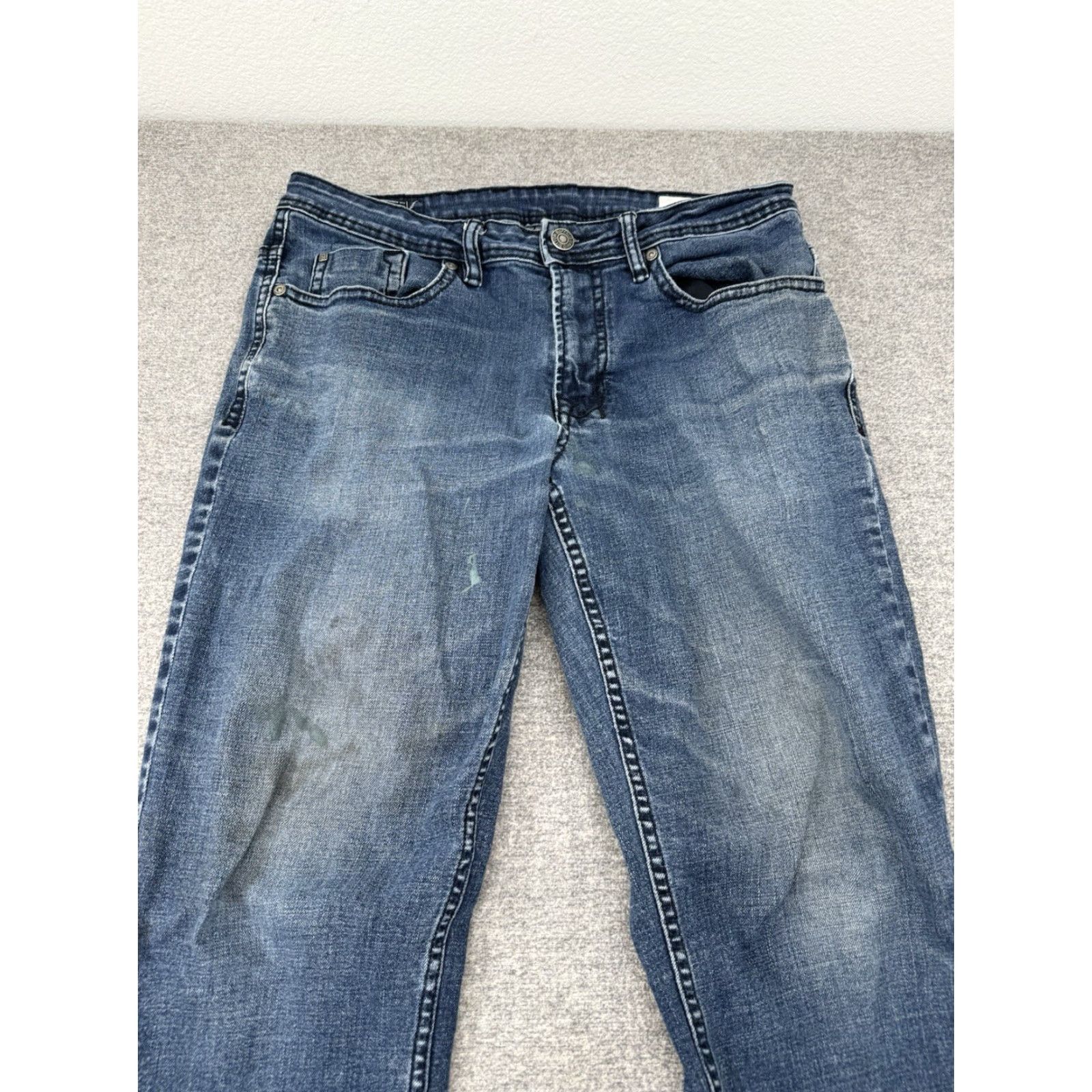 Buffalo David Bitton Buffalo Buffalo David Bitton Jackson-X Jeans 32x30 Straight Stretch Dark Wash Jeans Mens Regular 32 Blue Belt Loops 5-Pocket Size US 32 / EU 48 - 2 Thumbnail
