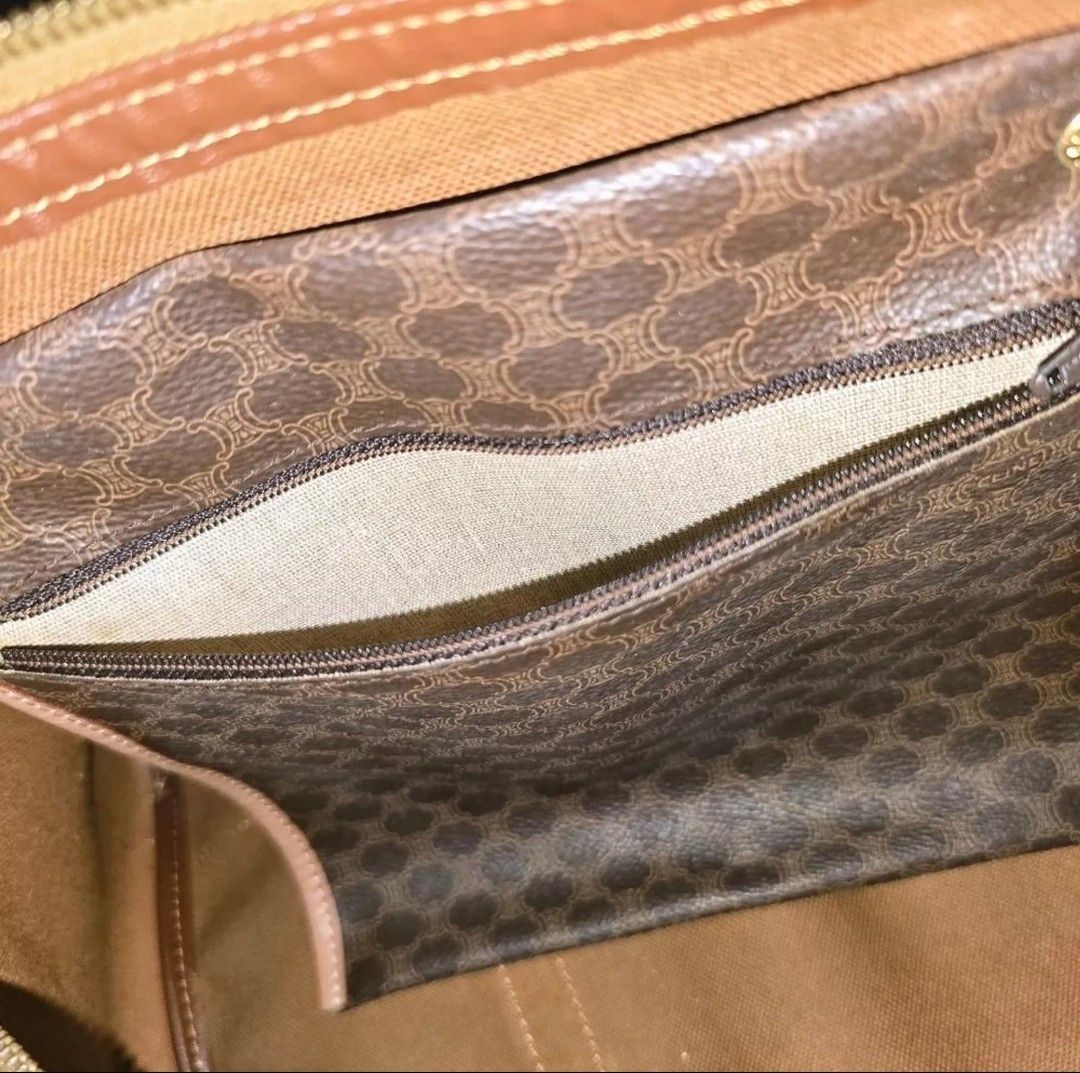 Celine Celine Coated Canvas Macadam Brown and Tan Boston Duffle Bag Size ONE SIZE - 7 Thumbnail