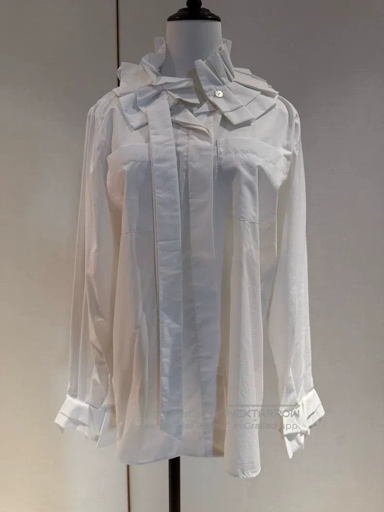 Chanel Chanel 17B lace brae tie white shirt Size XXS / US 00 / IT 34 - 1 Thumbnail