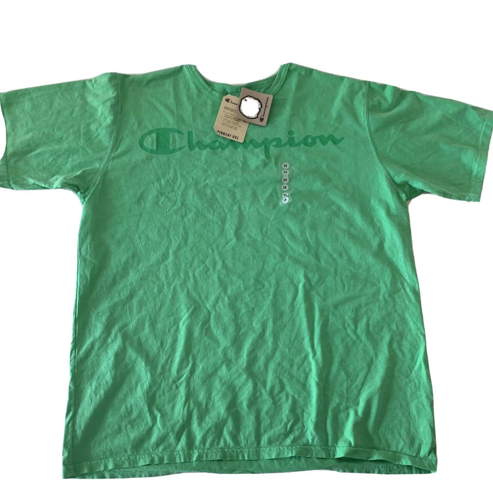 Champion Champion Pigment Dyed Heritage Spell Out Men's T Shirt Green 2XL Size US XXL / EU 58 / 5 - 2 Thumbnail