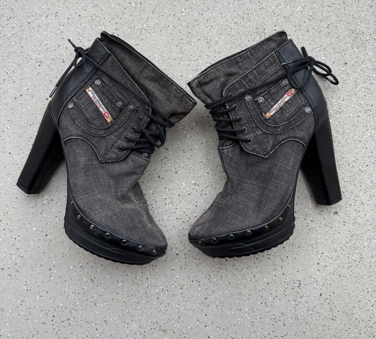 Diesel Vintage 2000s Y2k Diesel Heels Shoes Denim Style Rare Size US 8.5 / IT 38.5 - 4 Thumbnail