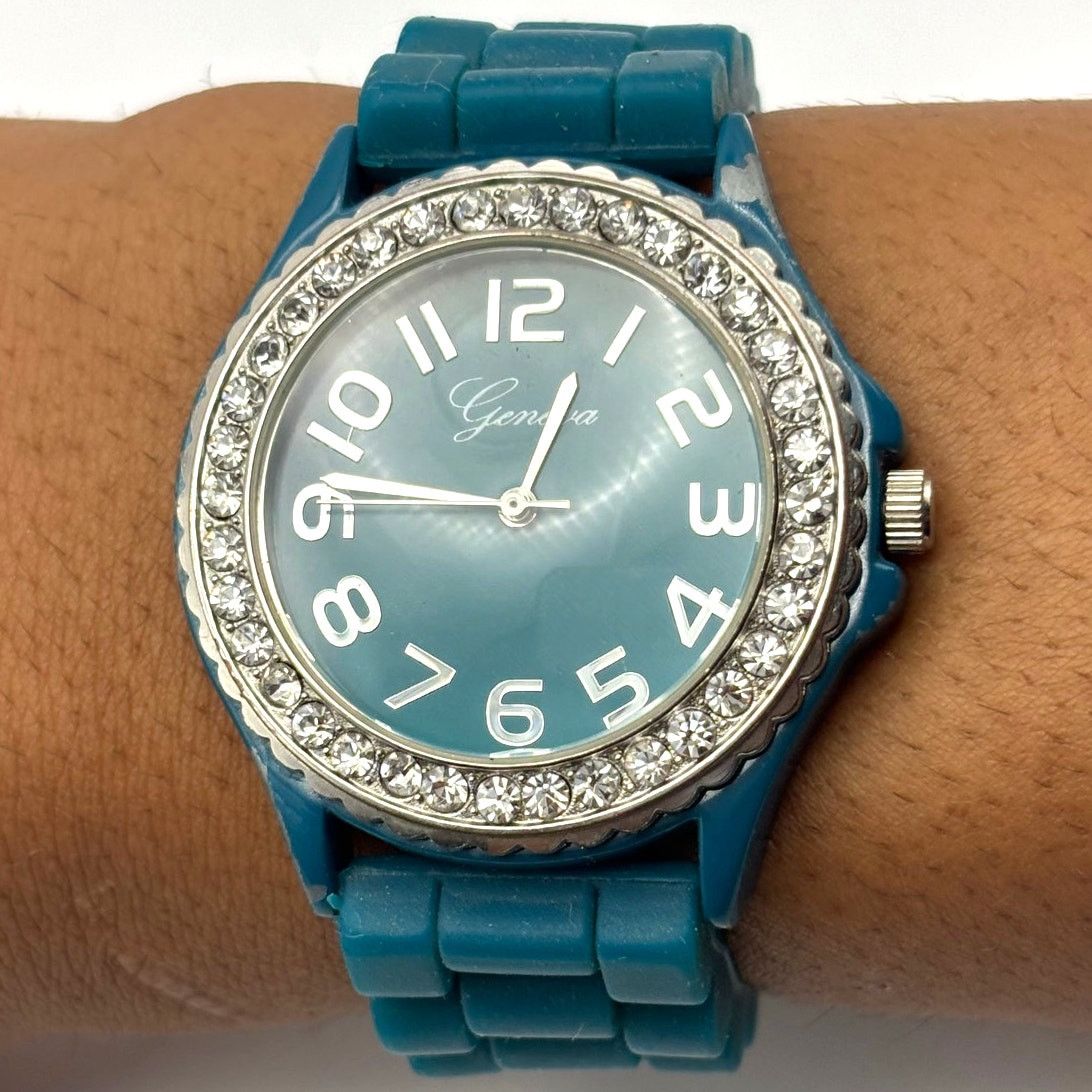 Geneva Silver & Blue Geneva Men's Watch Size ONE SIZE - 1 Thumbnail