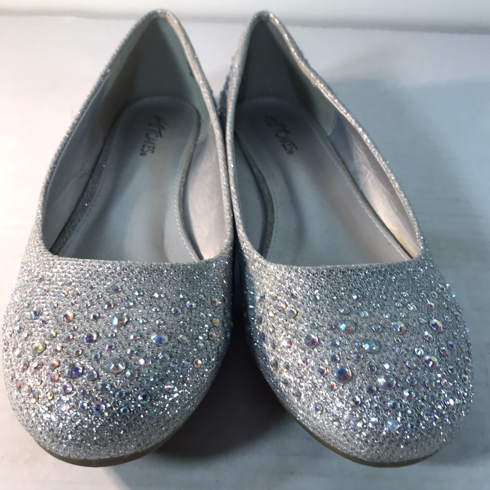 Vintage Hotcakes Orleans Silver Sequin Rhinestone Ballet Flats Women's Size 6.5M Dressy Slip-On Flat Size US 6.5 / IT 36.5 - 3 Thumbnail