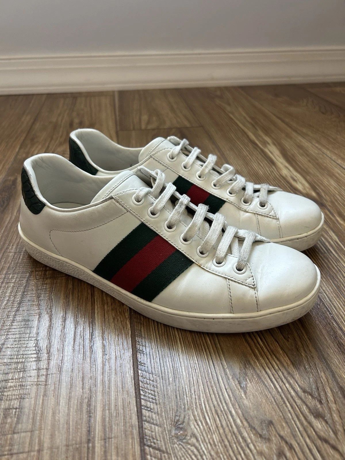 Gucci Gucci Ace Sneakers 7 White Leather Low 386750 Size US 7 / EU 40 - 2 Thumbnail